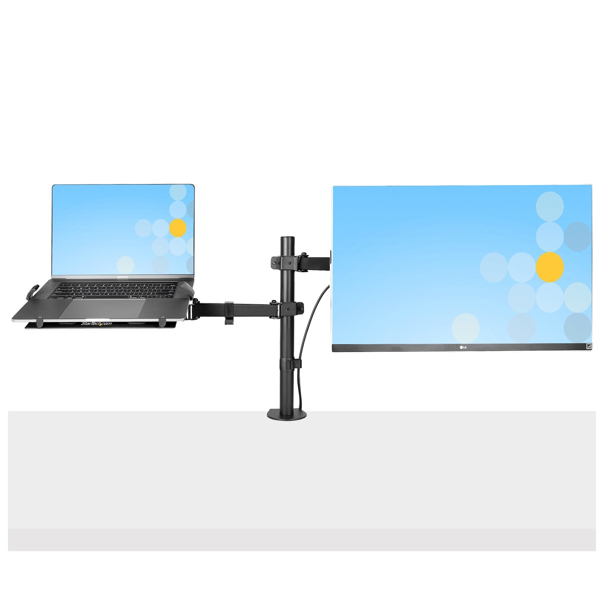Startech Brazo Soporte Ajustable Para Monitor Con Bandeja Vesa Para Portátil De 4,5kg Y Una Pantalla De Hasta 32" (8kg), Negro