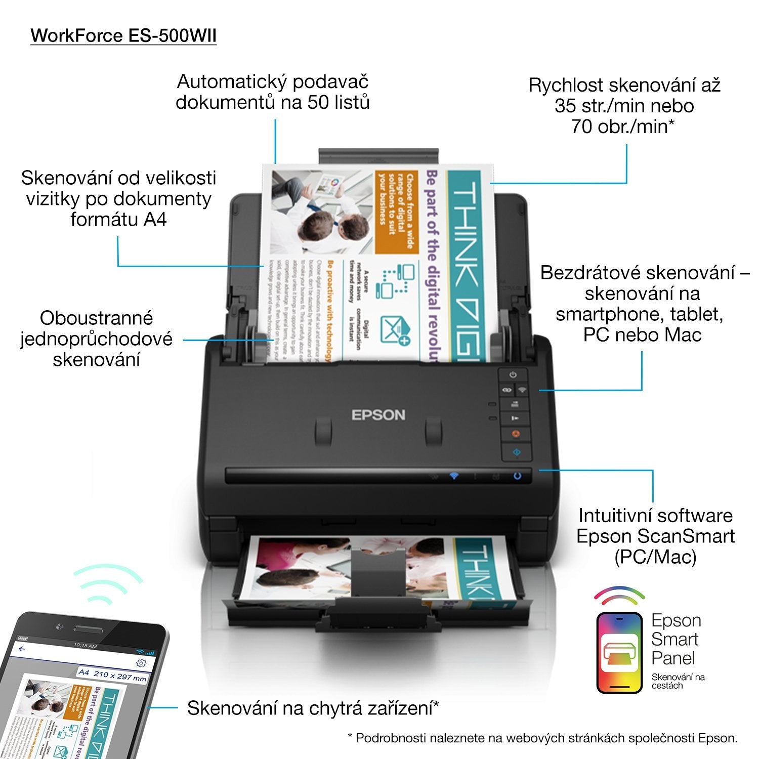 Epson Escaner Vertical Workforce Es-500wii