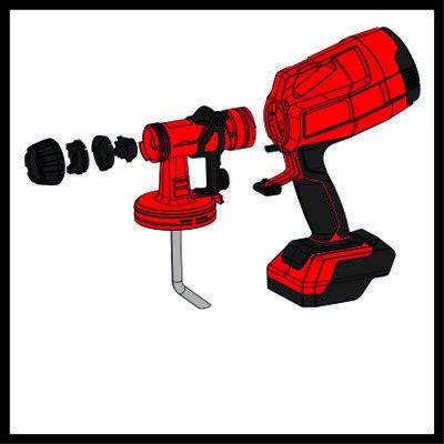 Einhell Sistema De Pulverización De Pintura A Batería Tc-Sy 18/60 Li-Solo, Pistola Pulverizadora 4260025