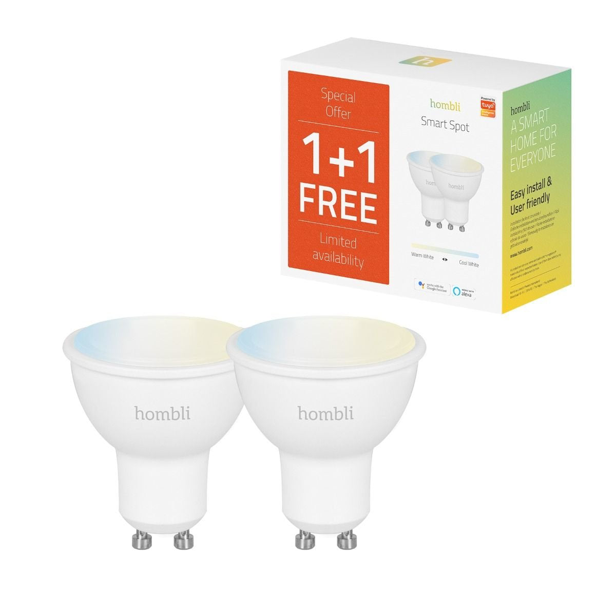 Hombli Smarte Glühbirne, 4,5w, Cct, 1+1 Promo Pack