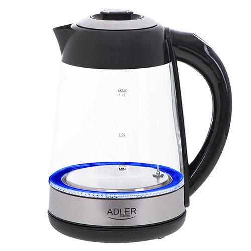 EAN 5903887804592 - Adler AD 1285 tetera eléctrica 1,7 L 2200 W Negro, Acero, Transparente imagen 2