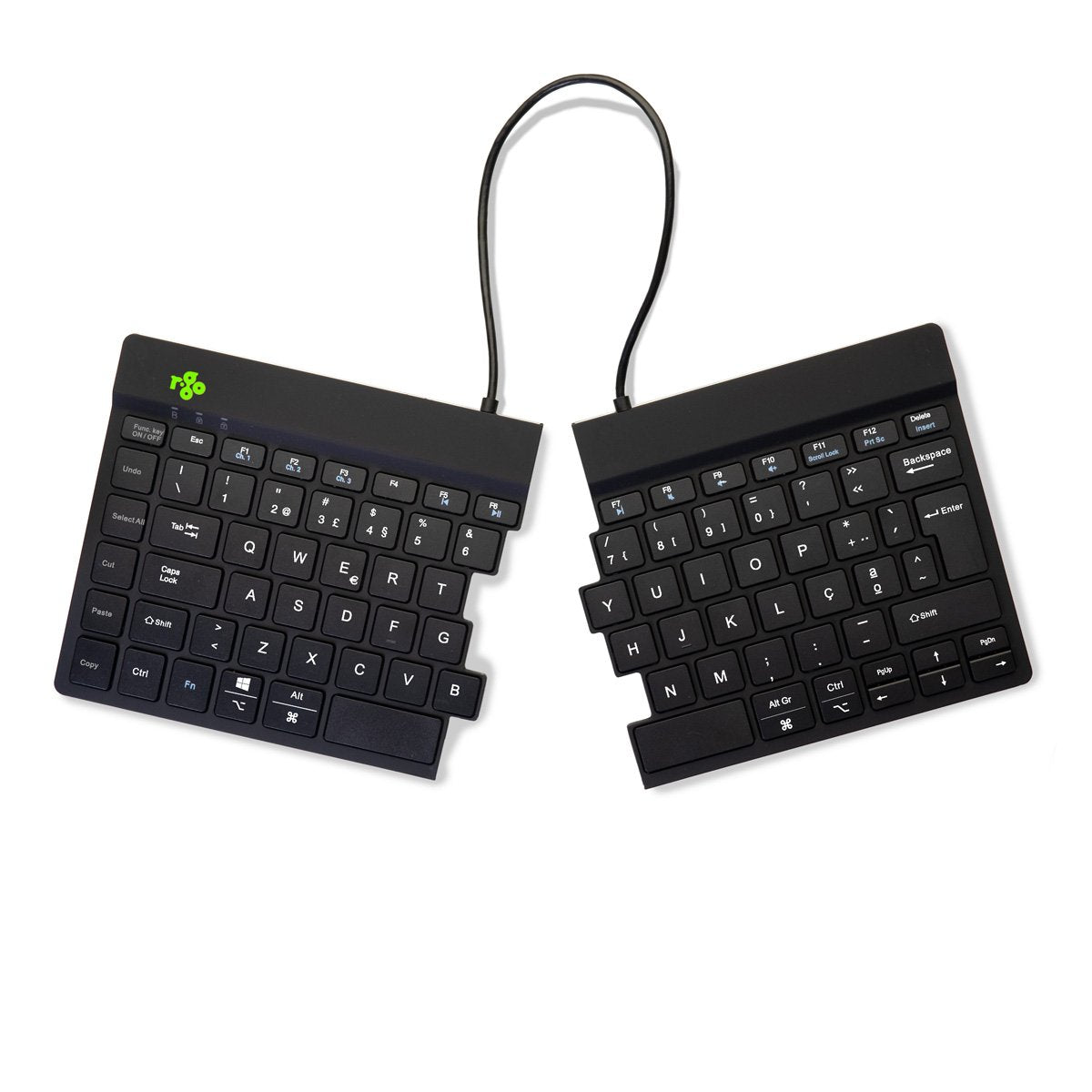 R-Go Split Break Keyboard,  Qwerty (Pt), Bluetooth, Black
