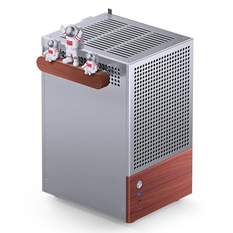 Jonsbo T6 Pc Carcasa, Mini-Tower, Mini-Itx, Tempered Glass, Madera - Plateado