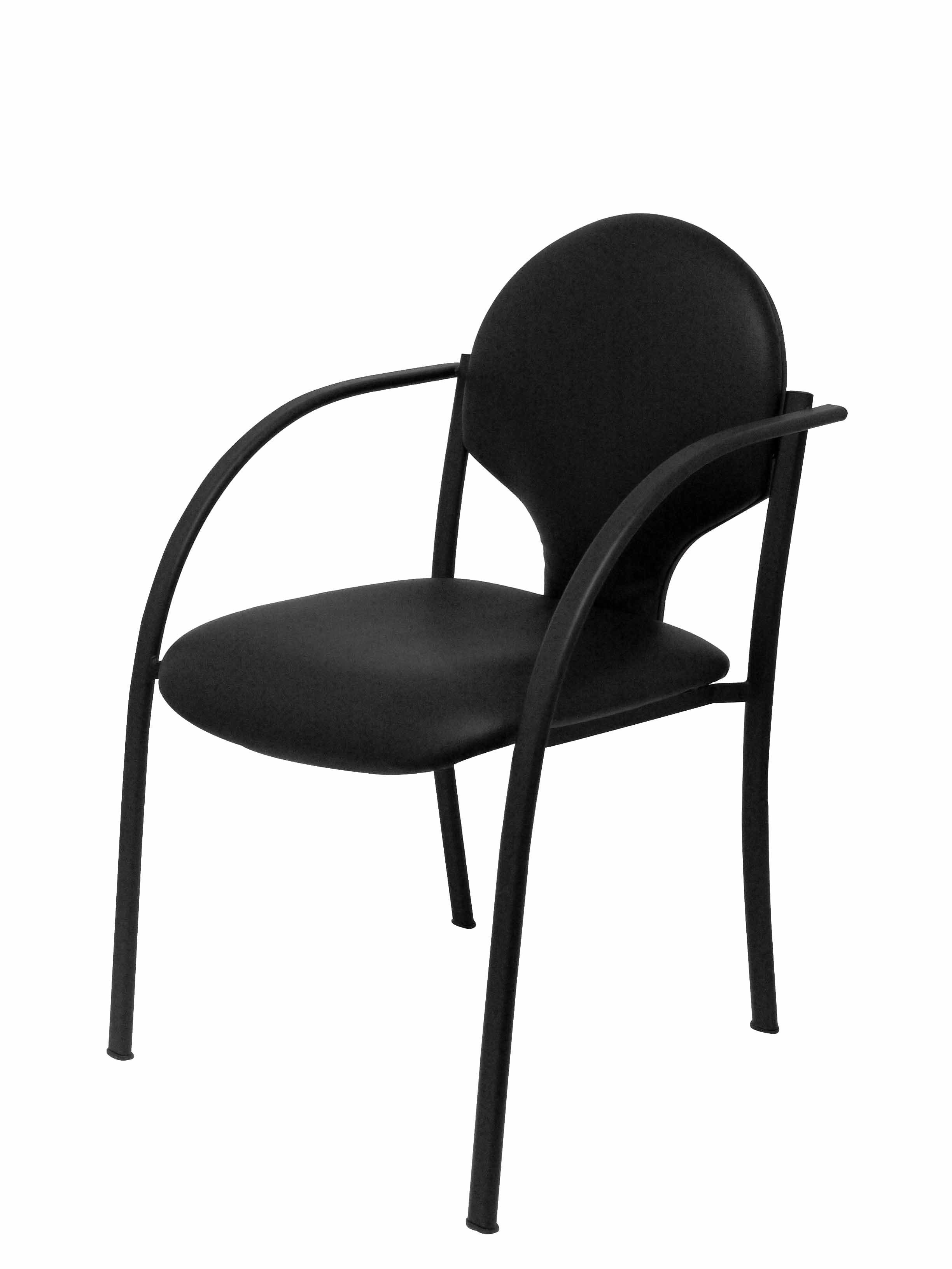 Pack 2 Sillas Hellin Chasis Negro Similpiel Negro