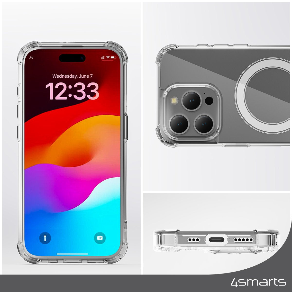 Funda 4smarts Hybrid Ibiza Para Apple Iphone 15 Pro Magsafe-Kompatibel