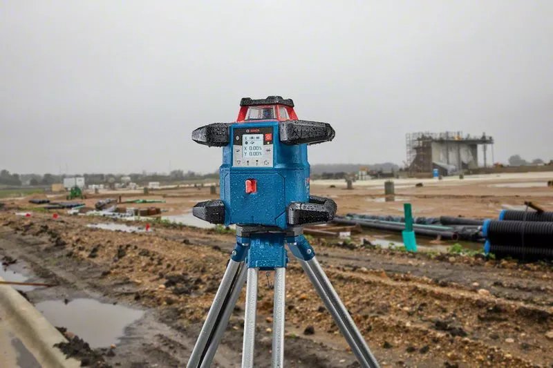Láser Giratorio Inalámbrico Bosch Professional Grl 600 Chv Professional, 18 Voltios, Con Trípode De Construcción Azul, Batería Procore18v 4,0 Ah, Maletín, Línea Láser Roja 06159940p5