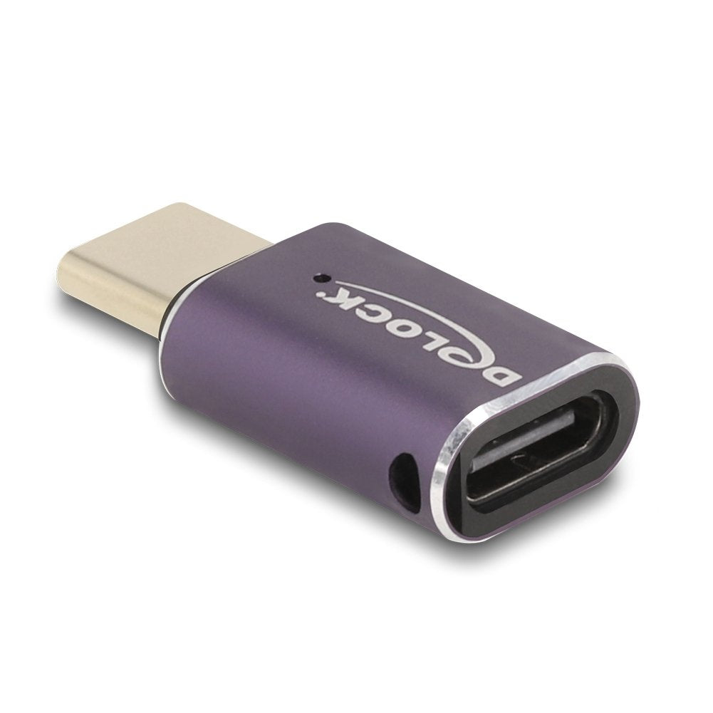 Delock Usb Adapter 40 Gbps Usb Type-C Pd 3.1 240 W Stecker Zu Buchse Portschoner 8k 60 Hz Metall