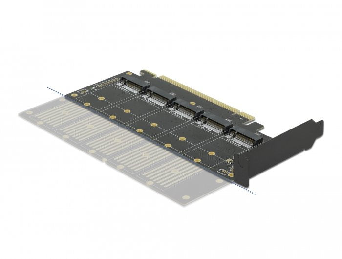 Tarjeta Delock Pcie X16> 5x M.2 Clave B 90435