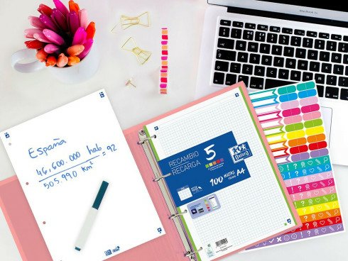 Oxford & You Carpeta 4 Anillas Europeanbinder C/ Pizarra Extraíble C/ Recambio 100h 5x5 A4+ Surtidos