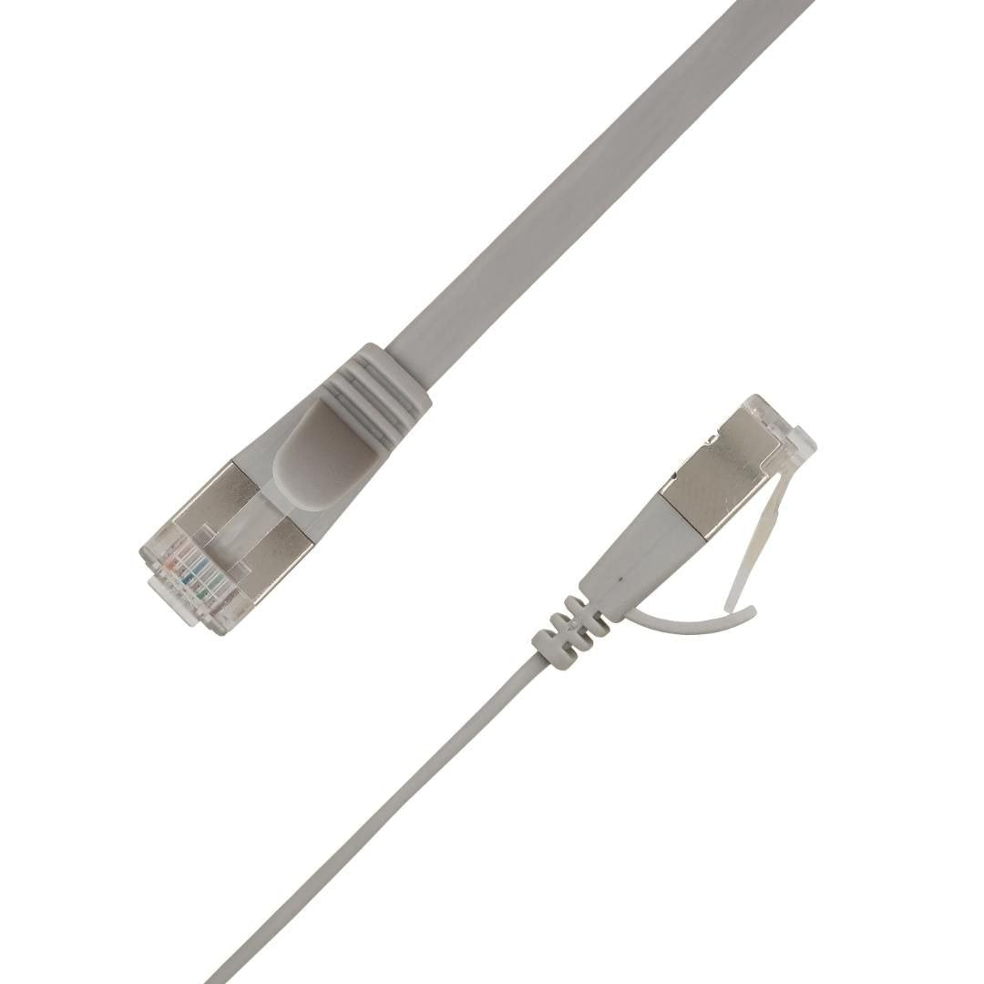 Flat U/Ftp Cat6a Grey 4m Awg 32/7, Pvc, 1 85x6mm Stp-Fl6a-00400-Gy