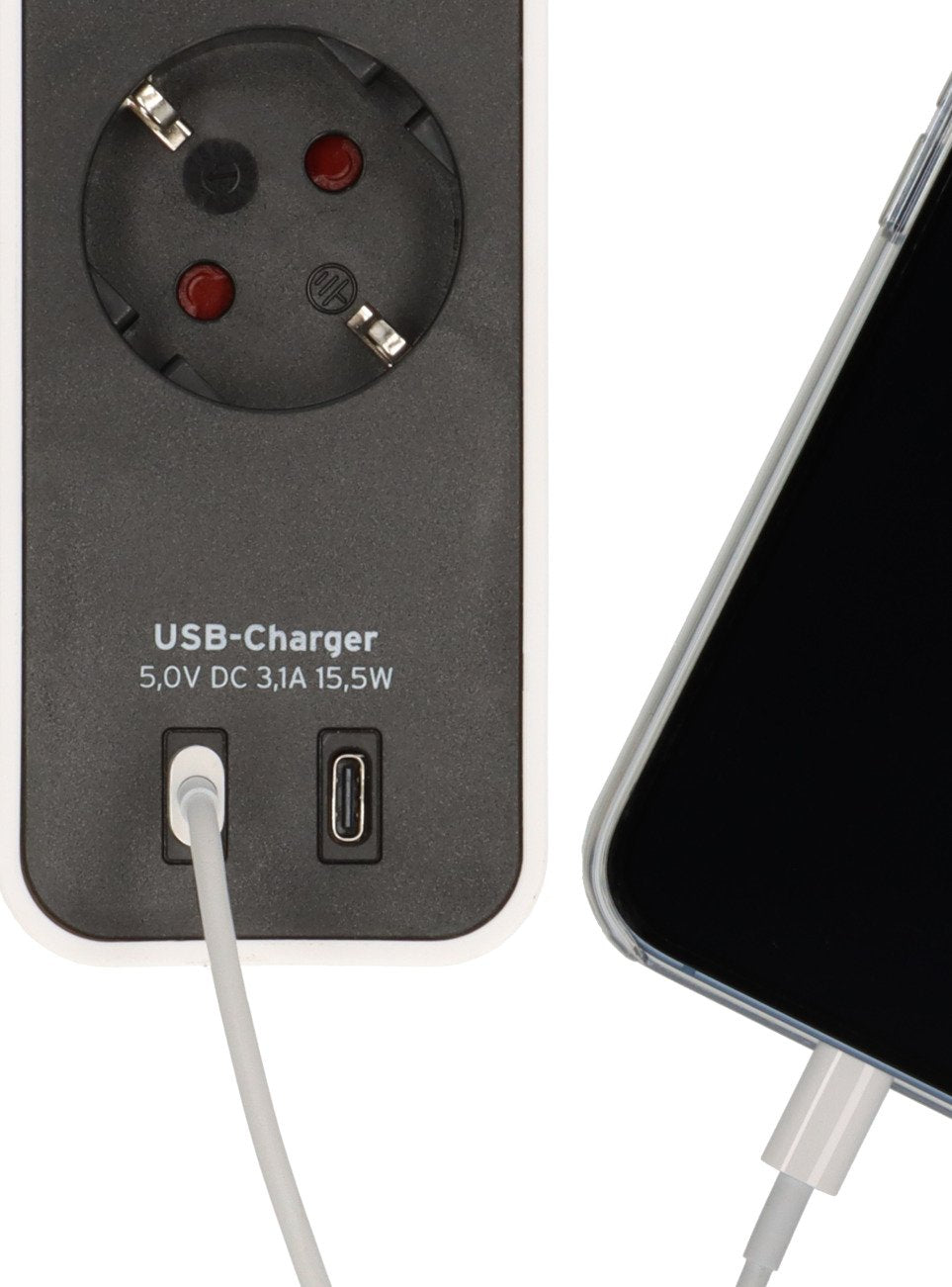 Brennenstuhl Ecolor Regleta 4 Tomas Con Interruptor & 2x Usb-C Blanco 1,5m