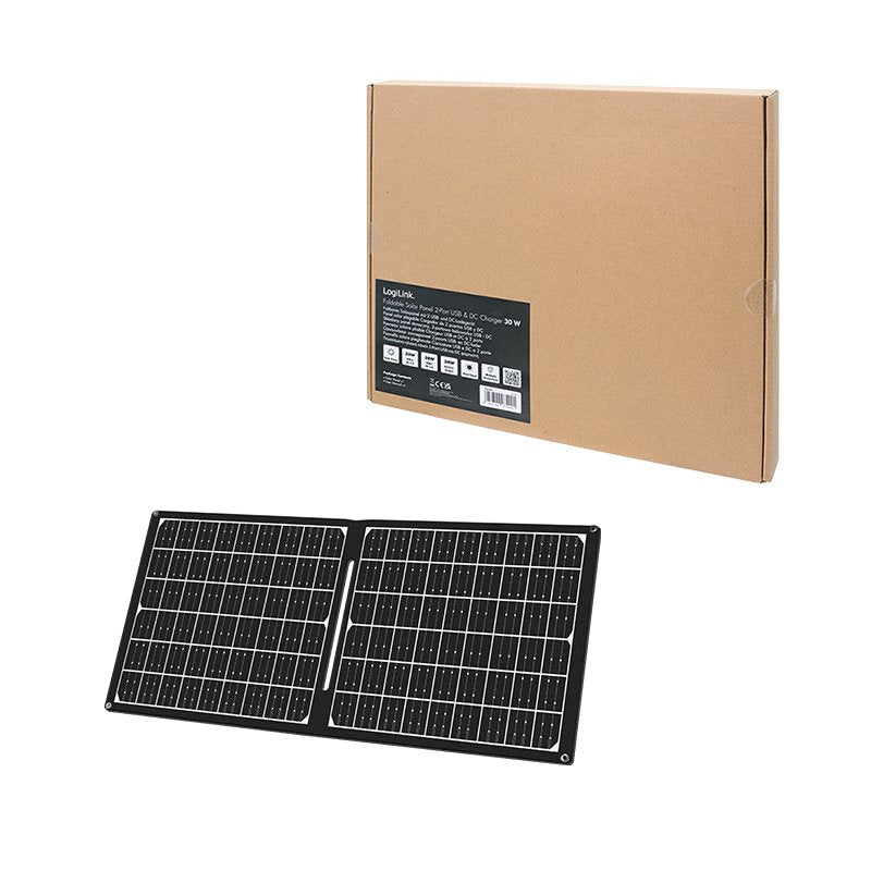 Panel Solar Plegable, 1x Usb-C, 1x Usb-A, Salida Corriente Continua Dc, 30 W Logilink Logilink