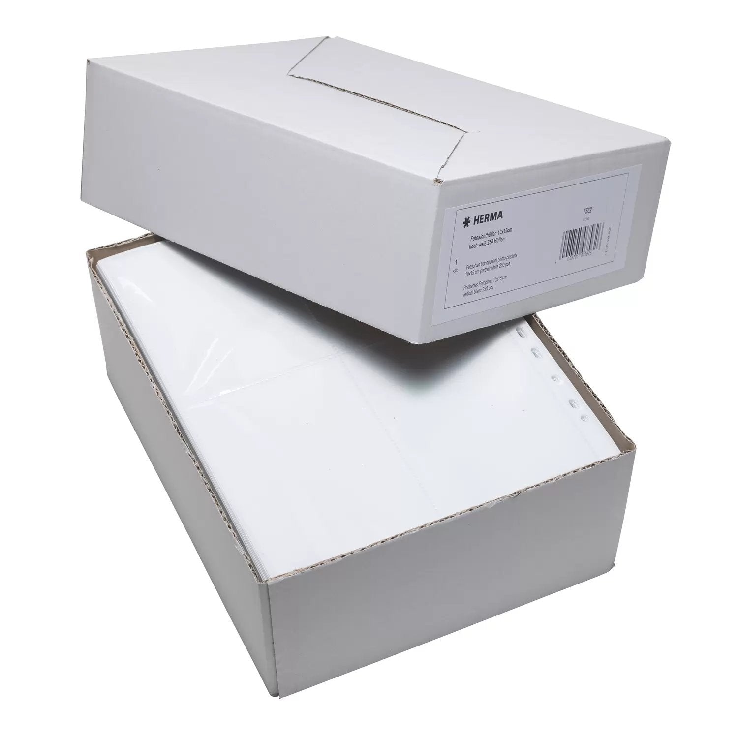 Herma Fotophan 10x15 Vert. White 250 Sheets                  7562 Fundas Poara Archivar