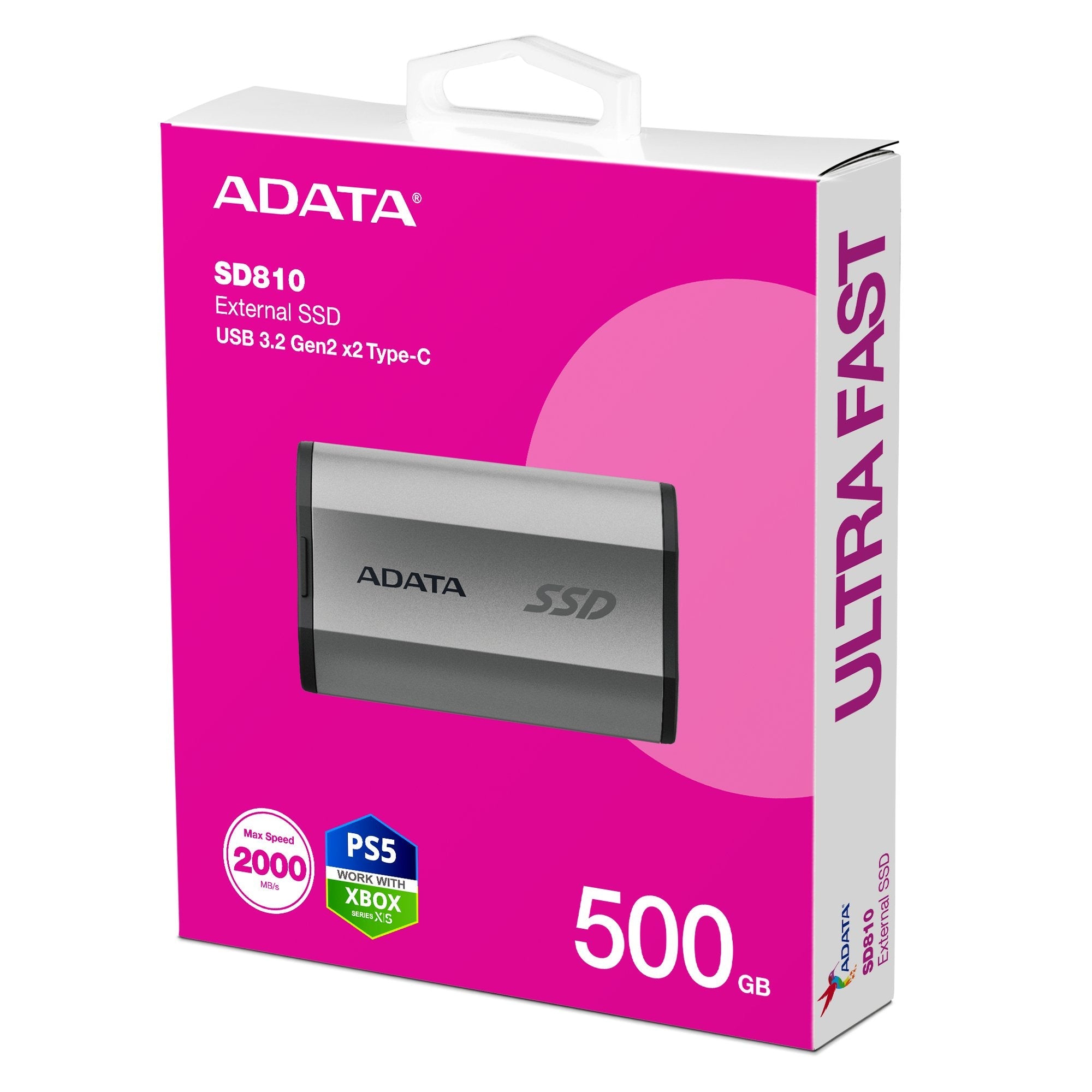 EAN 4711085945785 - ADATA SD810 500 GB USB Tipo C USB 3.2 Gen 2x2 Negro, Plata imagen 6