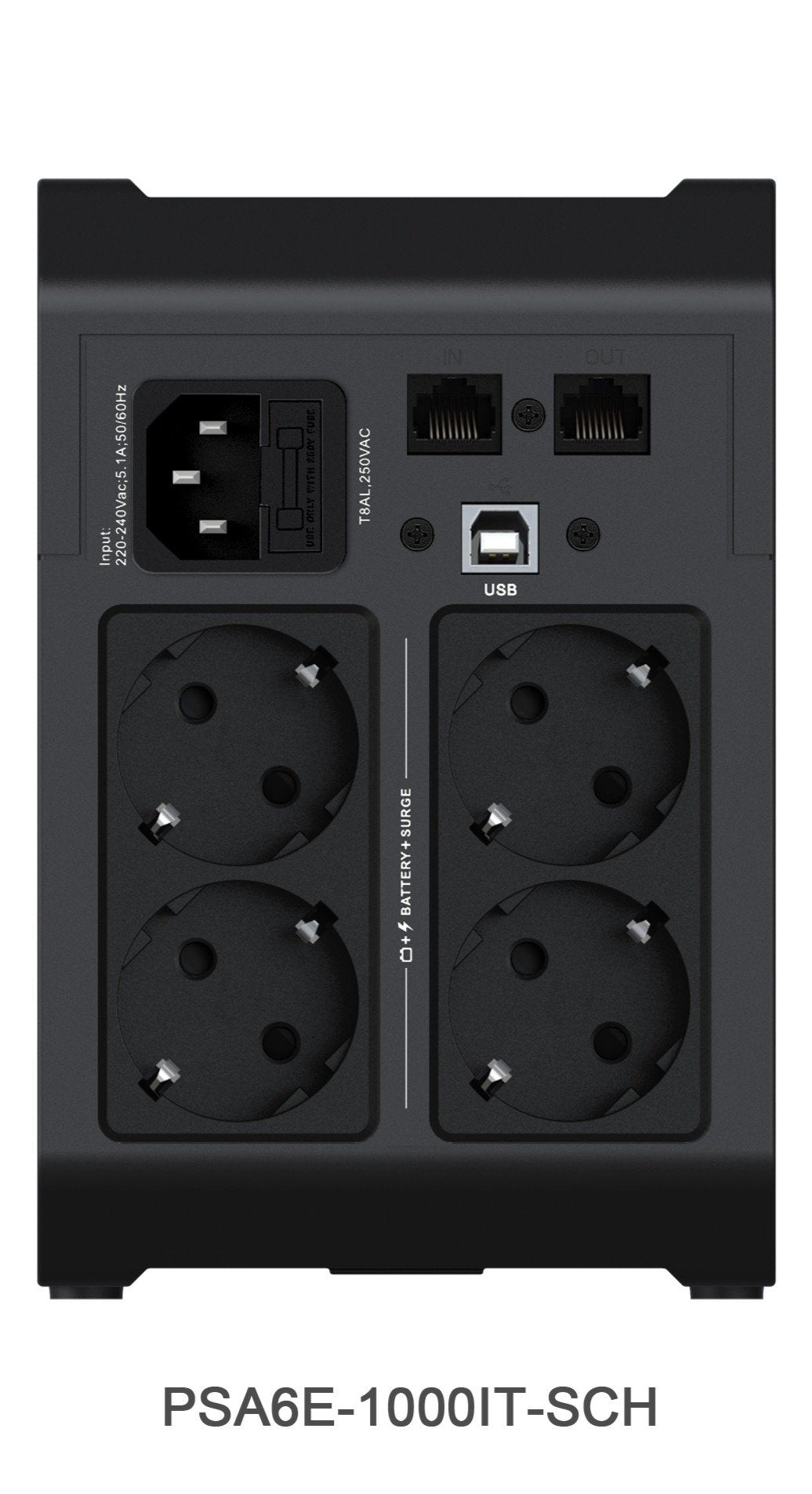 Vertiv Powerups 200 Essential Series Psa6e-1000it-Sch Ups Ac 220 240 V 525 Vatios 1000 Va 1 Fase Conectores De Salida: 4