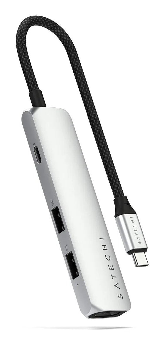 Satechi 4-W-1 Usb-C Slim Multiport 4k Usb-C (Usb-C, 4k Hdmi, 2x Usb-A) (Srebrny)