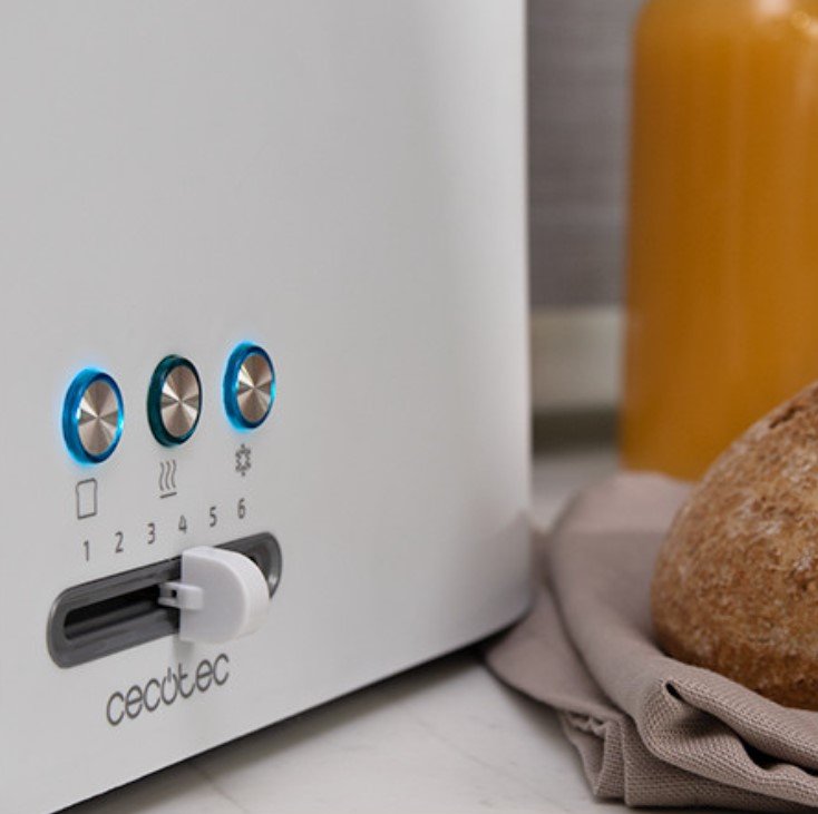 Tostadora Cecotec Toast&Taste 9000, Vertical 2 Ranuras 980w Blanco