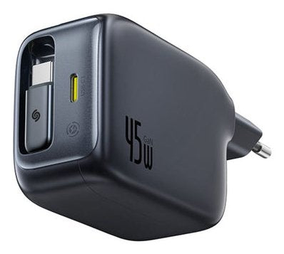 Enercore Cj11 Fast Charger With Retractable Cable 2c 45w Eu Cosmic Black