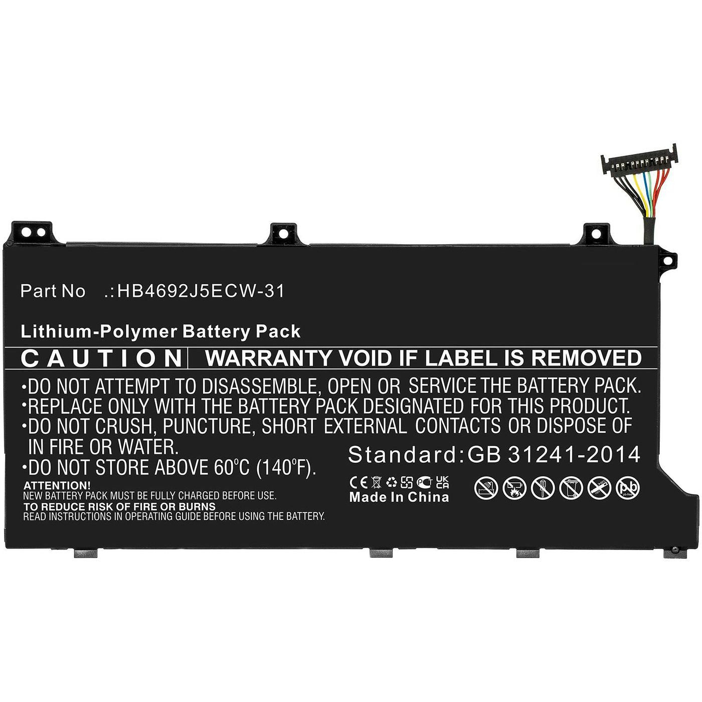 Battery 34.20wh Li-Polymer  11.4v 3000mah, Black