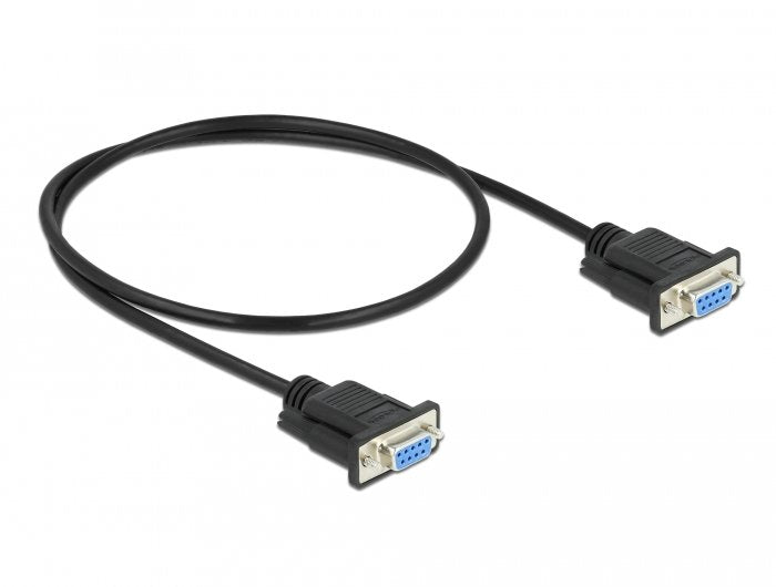 Cable Serie Rs-232 D-Sub 9 Hembra A Hembra De Módem Nulo Con Carcasa De Enchufe Estrecha - Control Automático Cts / Rts - 0,5 M