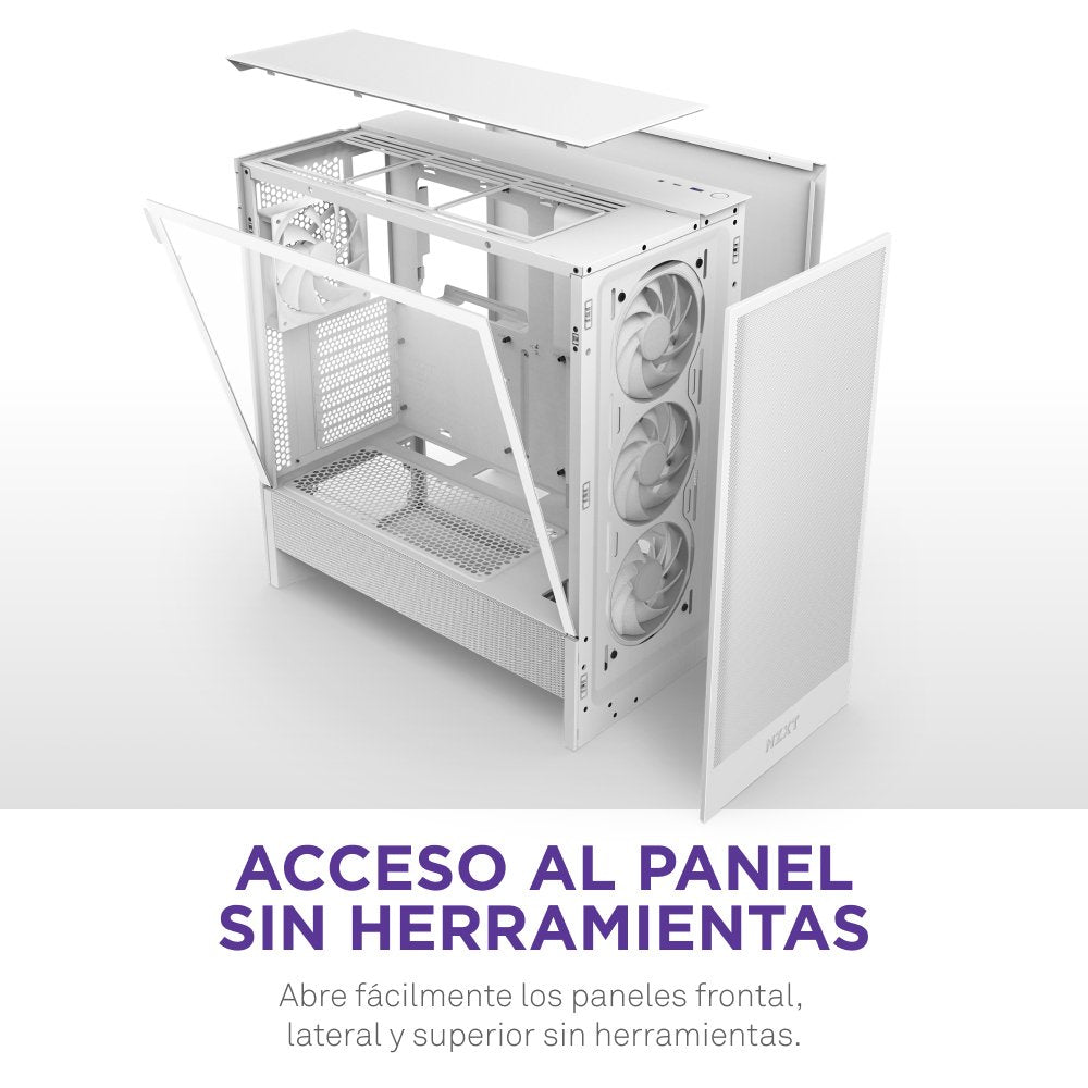 Caja Pc Nzxt H5 Flow Rgb 2024  Vidrio Templado Cc-H52fw-R1 Blanca