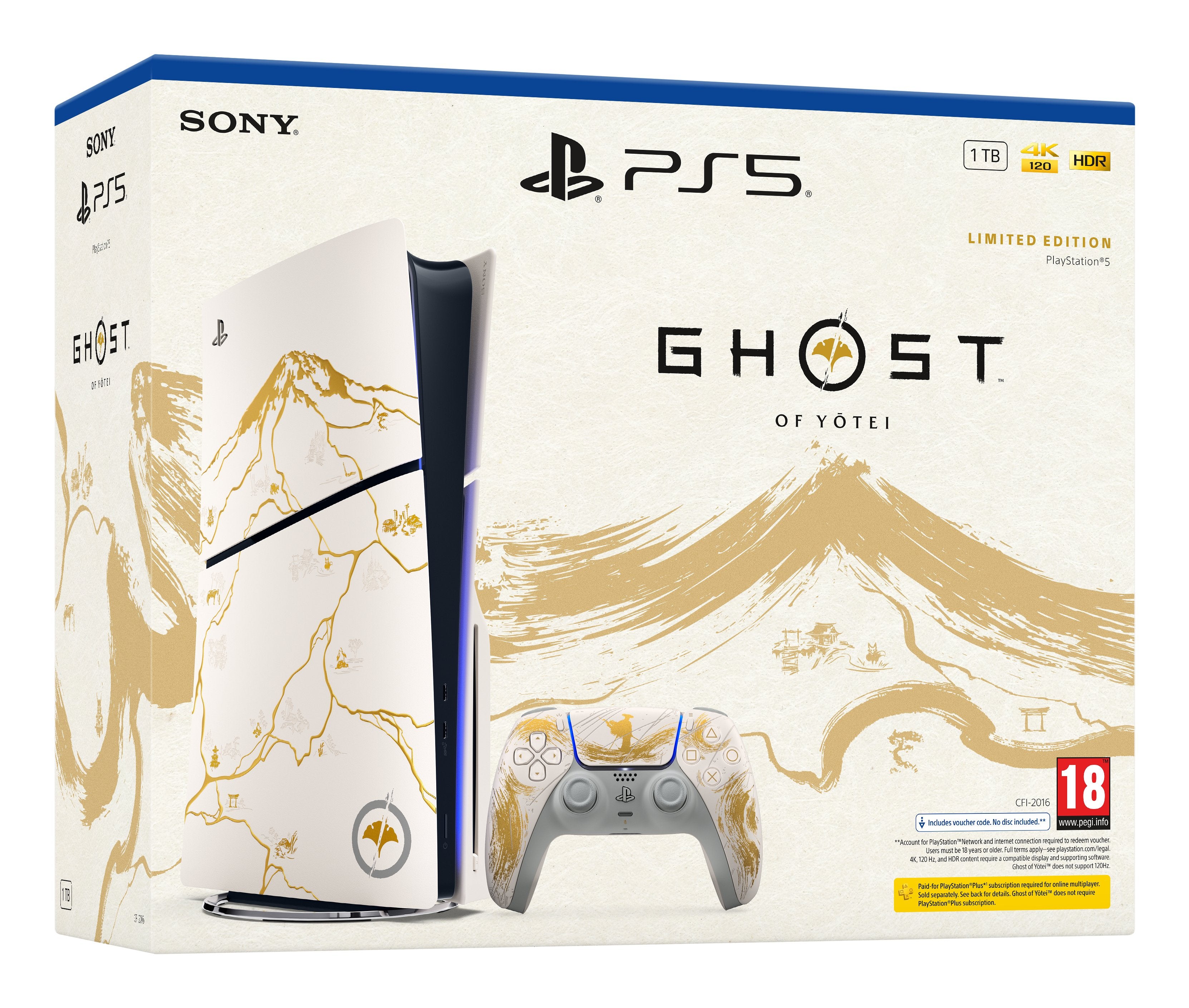 EAN 0711719599463 - Sony PlayStation 5 - Ghost of Yotei Gold Limited Edition 1 TB Wifi Negro, Blanco imagen 7