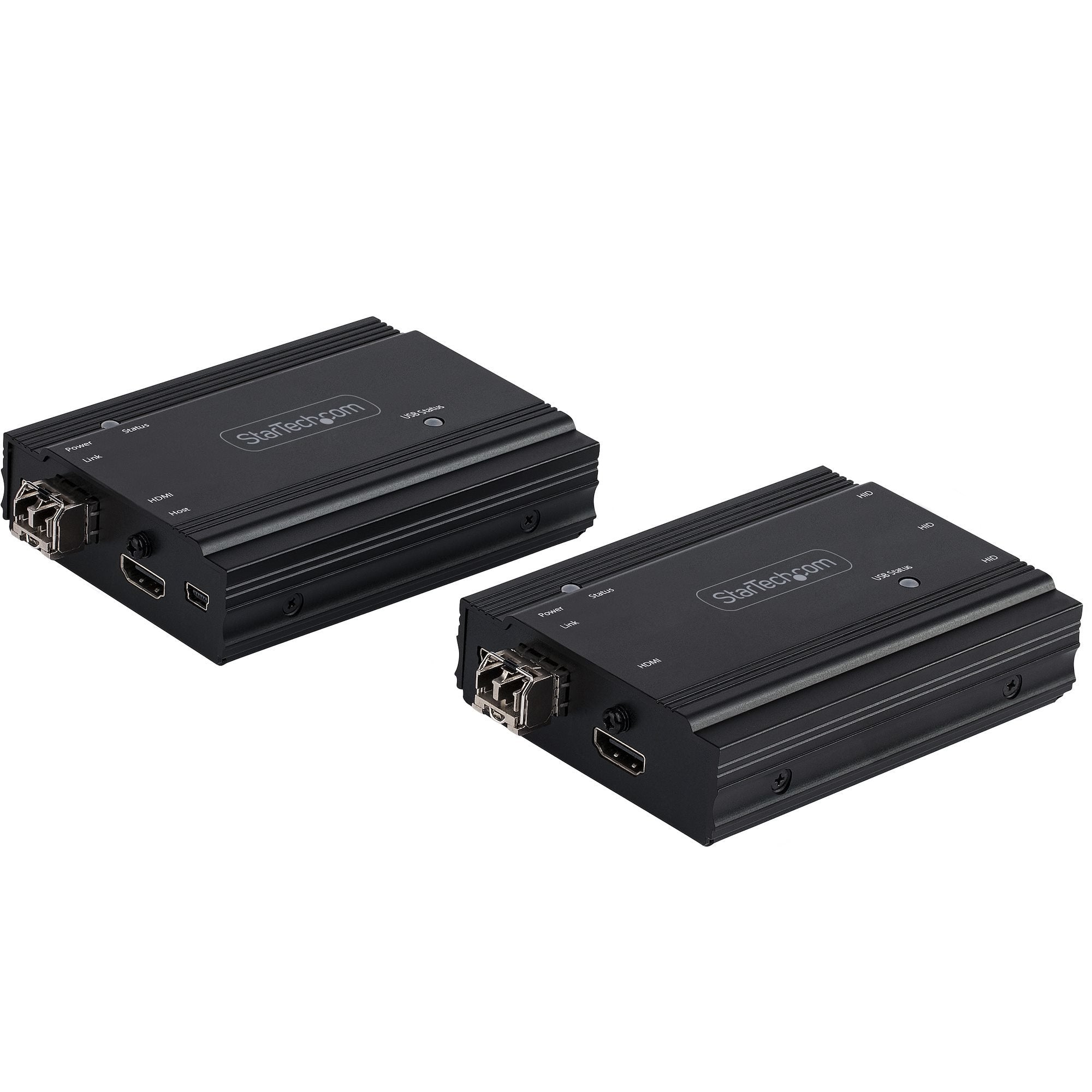 Startech.Com Extensor Kvm Hdmi De 4k Por Fibra - Alargador De Consola Switch Kvm Con Vídeo Hdmi Y Usb Remoto - Hasta 300m (Multimodo) - Con 2 Módulos Sfp+ Mmf De 10gb - (Tx/Rx)