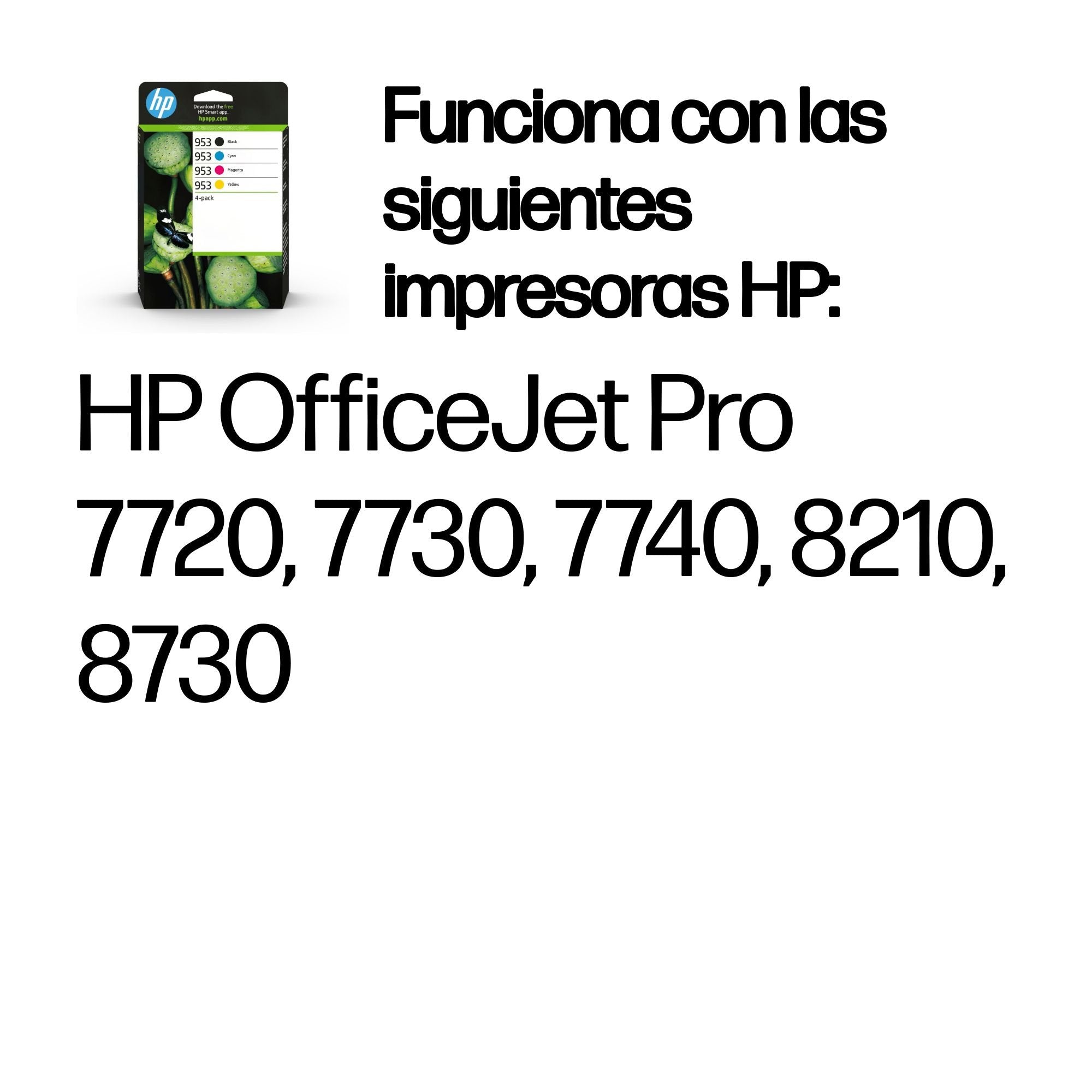 EAN 0195122352196 - HP 953 4-Pack CMYK(4) Original Ink Cartridge Combo cartucho de tinta 4 pieza(s) Rendimiento estándar Negr imagen 2