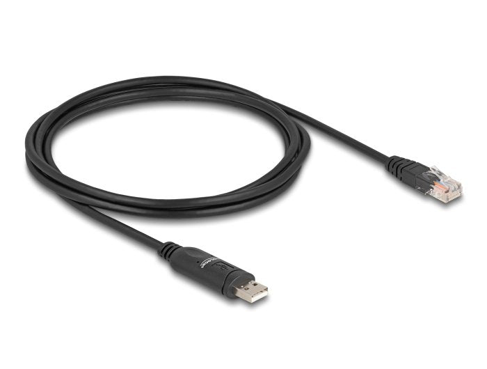 Delock 64304 Adaptador Usb 2.0 Tipo-A Macho A 1 X Serie Rs-232 Rj45 Macho 1,8 M Negro