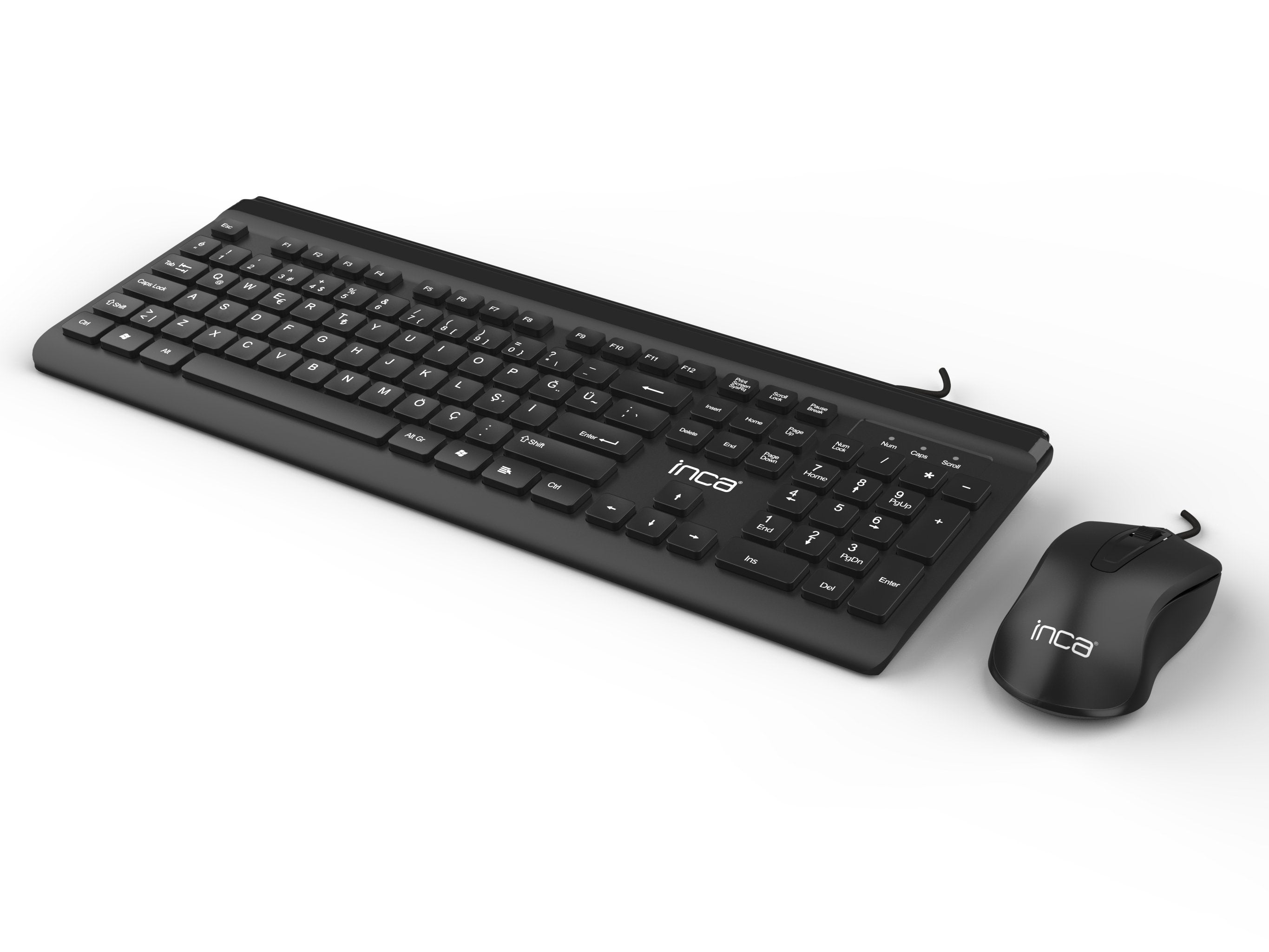 Teclado Turco + Ratón Inca Imk-377 Oficina Usb Turco Negro