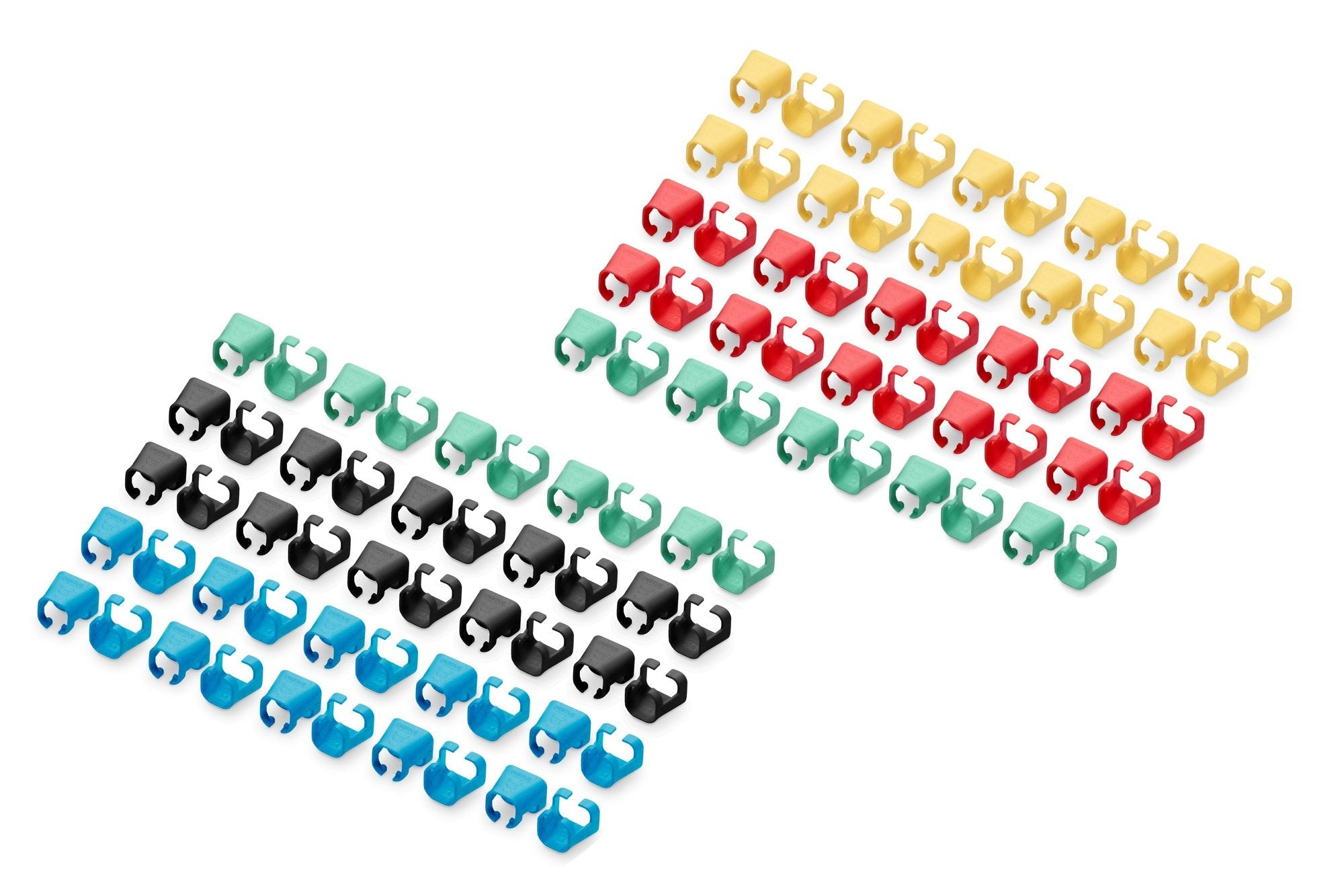 Digitus Clips Para Cable Rj 45 Color Rojo Verde Azul Amarillo Negro, 20 Uds De Cada Color .
