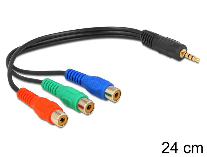 Delock Cable 3 X Rca Female  Stereo Jack Male 3.5 Mm 4 Pin