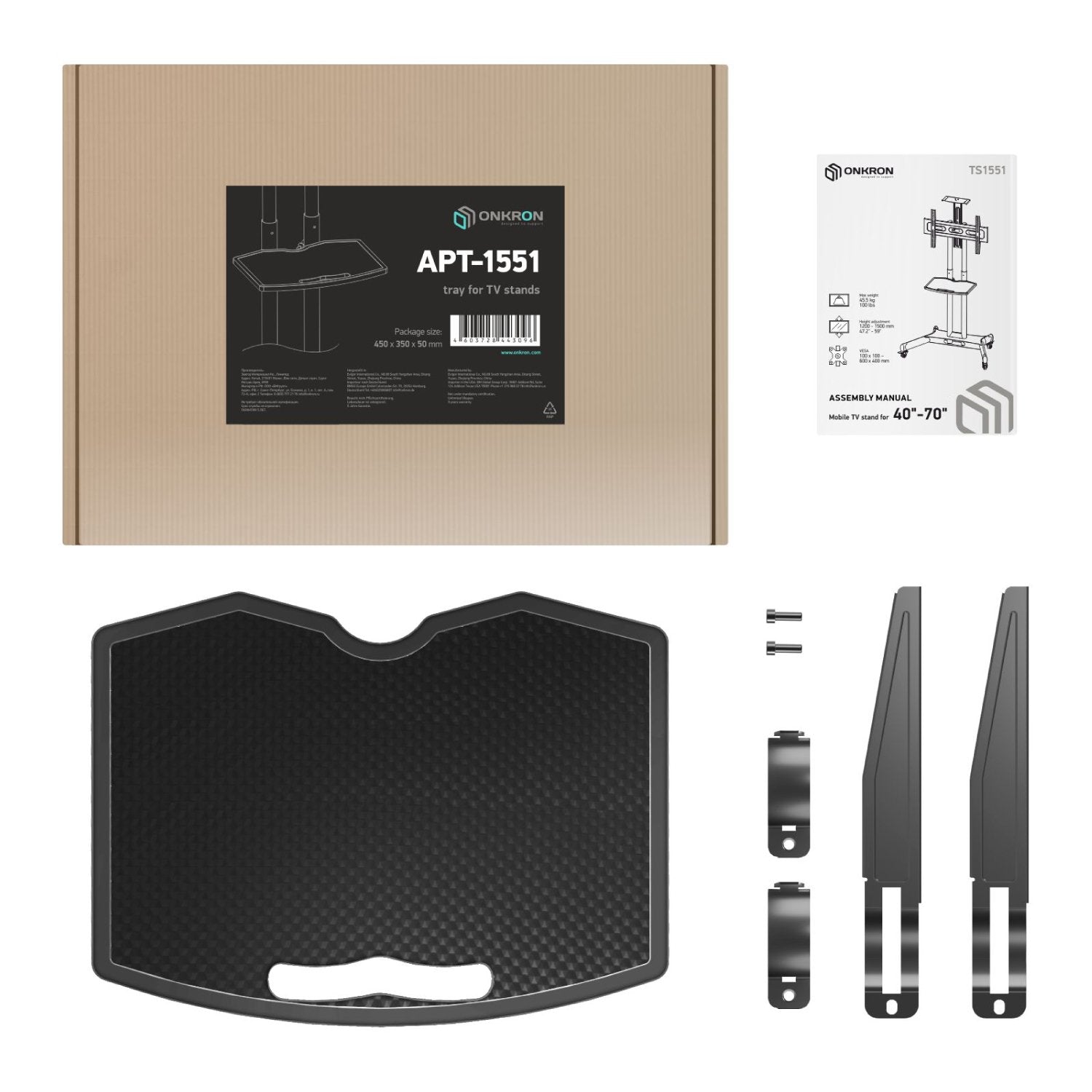 Onkron Apt1551-B Accesorio Para Soporte De Pantalla De Señalización Estantería