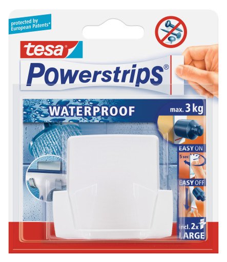 Tesa Powermrips Waterproof Duohaken Wave Blanco