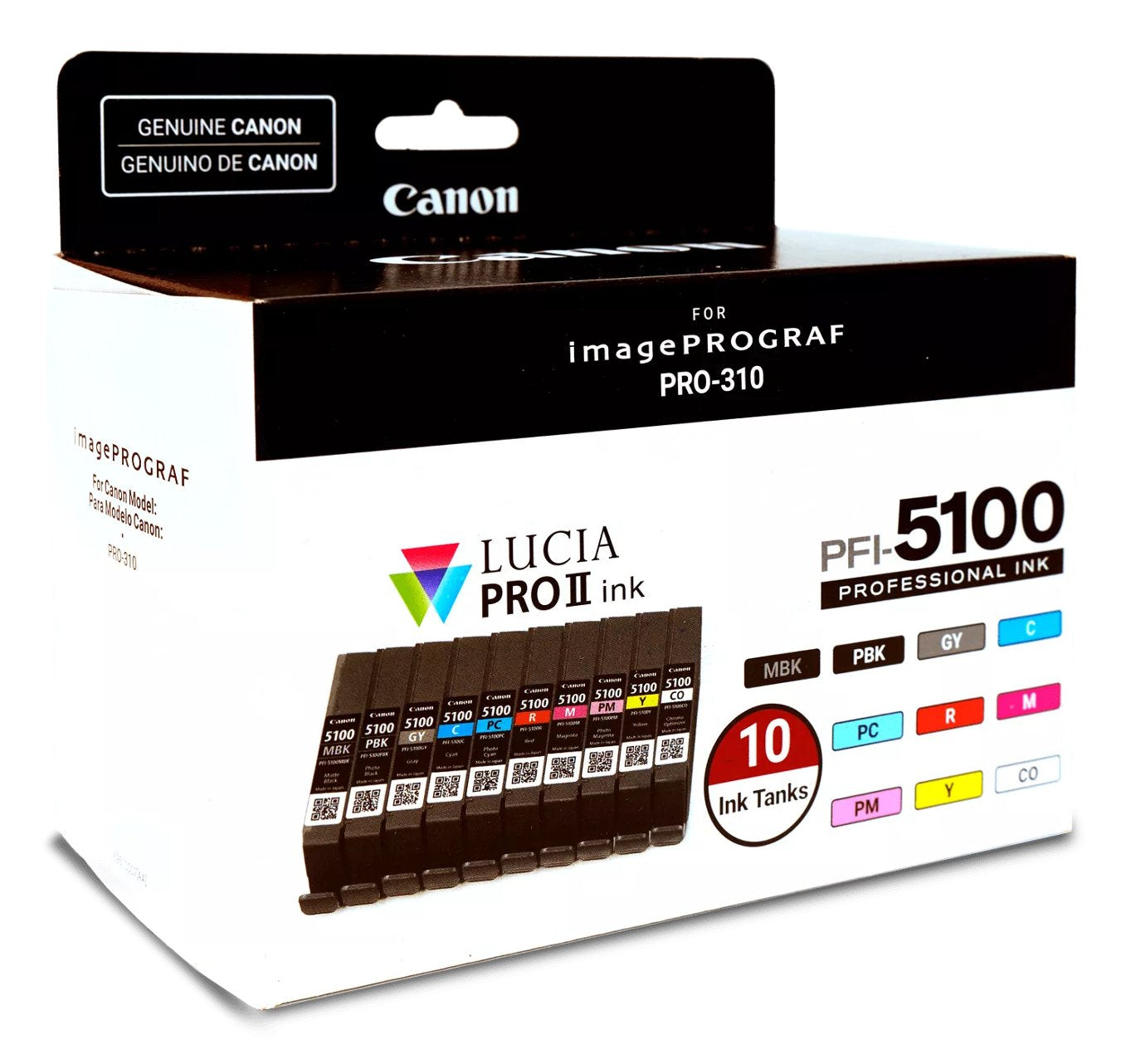 Canon Multipack Negro (Mate) / Negro (Foto) / Cian / Magenta / Amarillo / Cian (Foto) / Magenta (Foto) / Rojo / Gris / Transparentee Pfi-5100 10 Tintentanks 6951c009