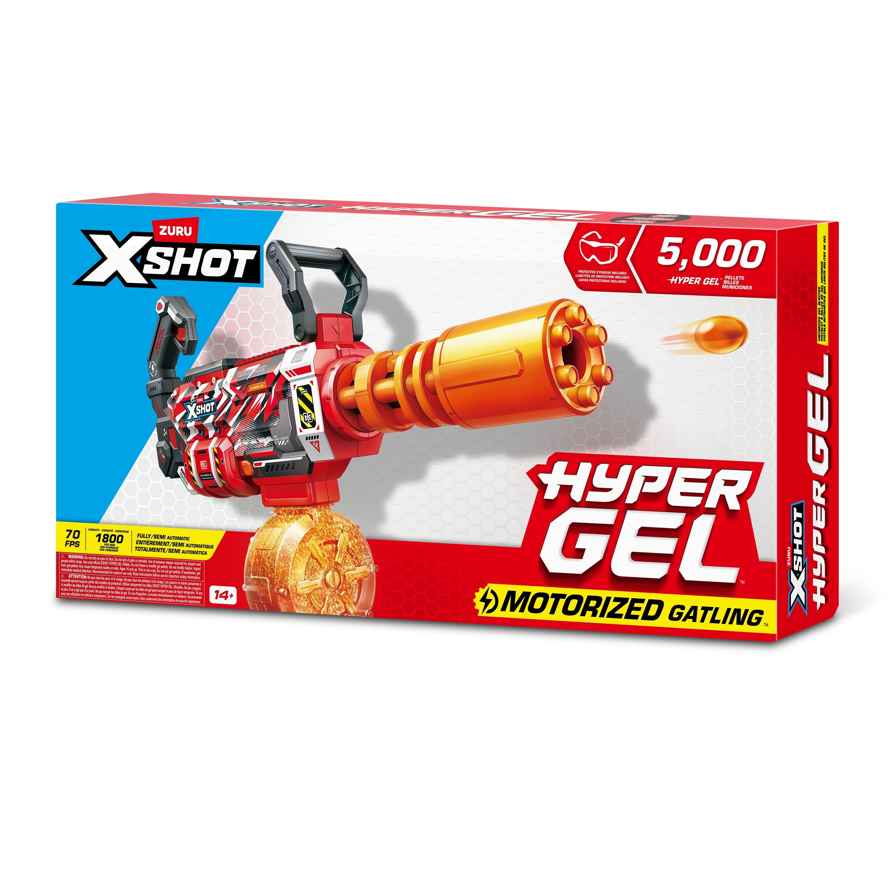Zuru X-Shot Hyper Gel Gattlin Blaster Motorisiert Mit Gel-Kugeln 36892