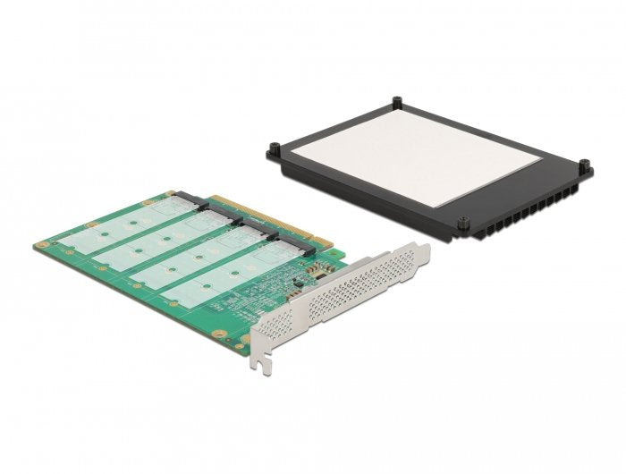 Tarjeta Delock Pci Express X16 A 4 X Nvme M.2 Key M Interno Con Disipador De Calor