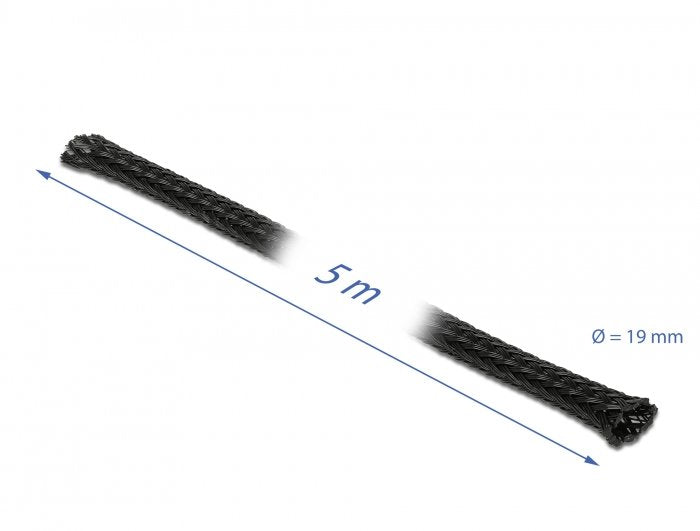 Geflechtschlauch Dehnbar 5 M X 19 Mm Schwarz