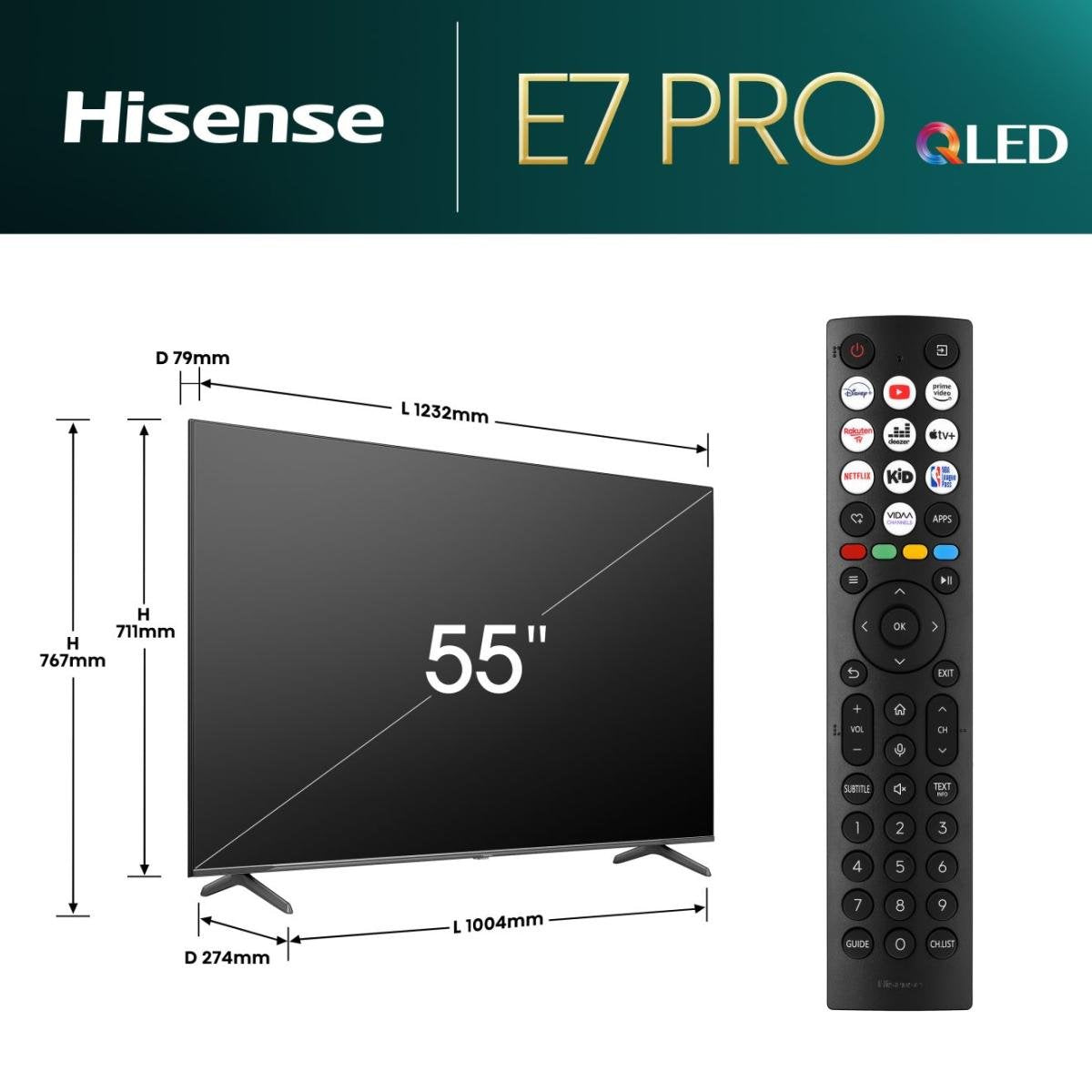EAN 6942351402819 - Hisense 55E7NQ PRO 139,7 cm (55") 4K Ultra HD Smart TV Wifi Gris 400 cd / m² imagen 2