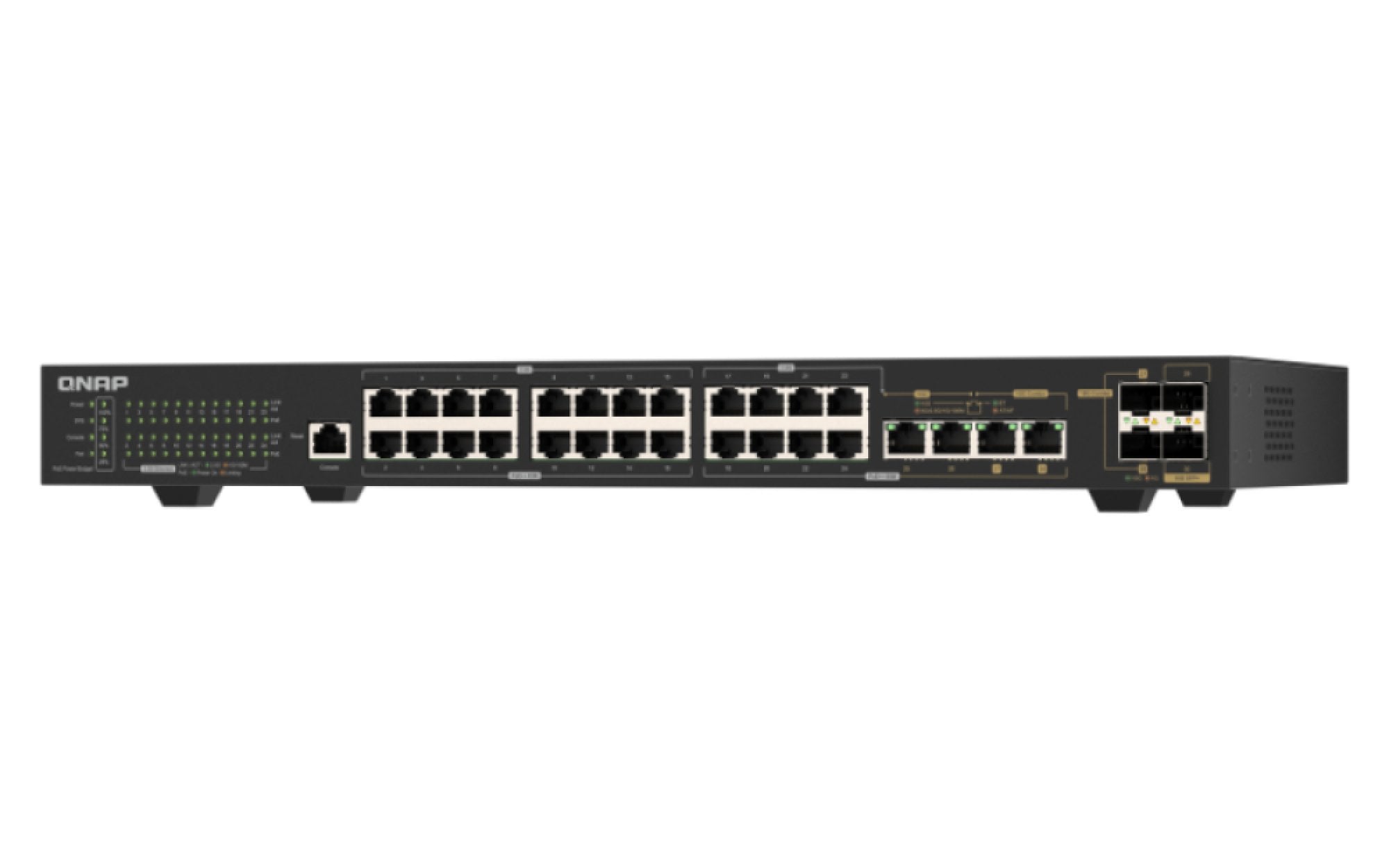 Qnap Qsw-M2130p-2c2s26t, Managed, L2, 2.5g Ethernet (100/1000/2500), Power Over Ethernet (Poe), Montaje En Rack, 1u