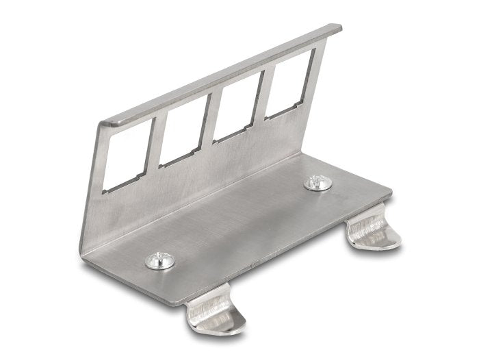 Delock 88140 Soporte Metálico Keystone De 4 Puertos Para Riel Din