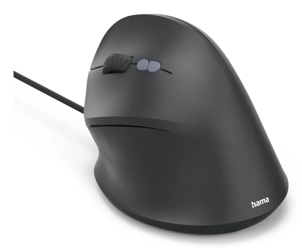 Hama Ecm-500l Raton Optico Vertical Para Zurdos 1800dpi - Cable 180cm - Ergonomico - Silencioso - 7 Botones -
