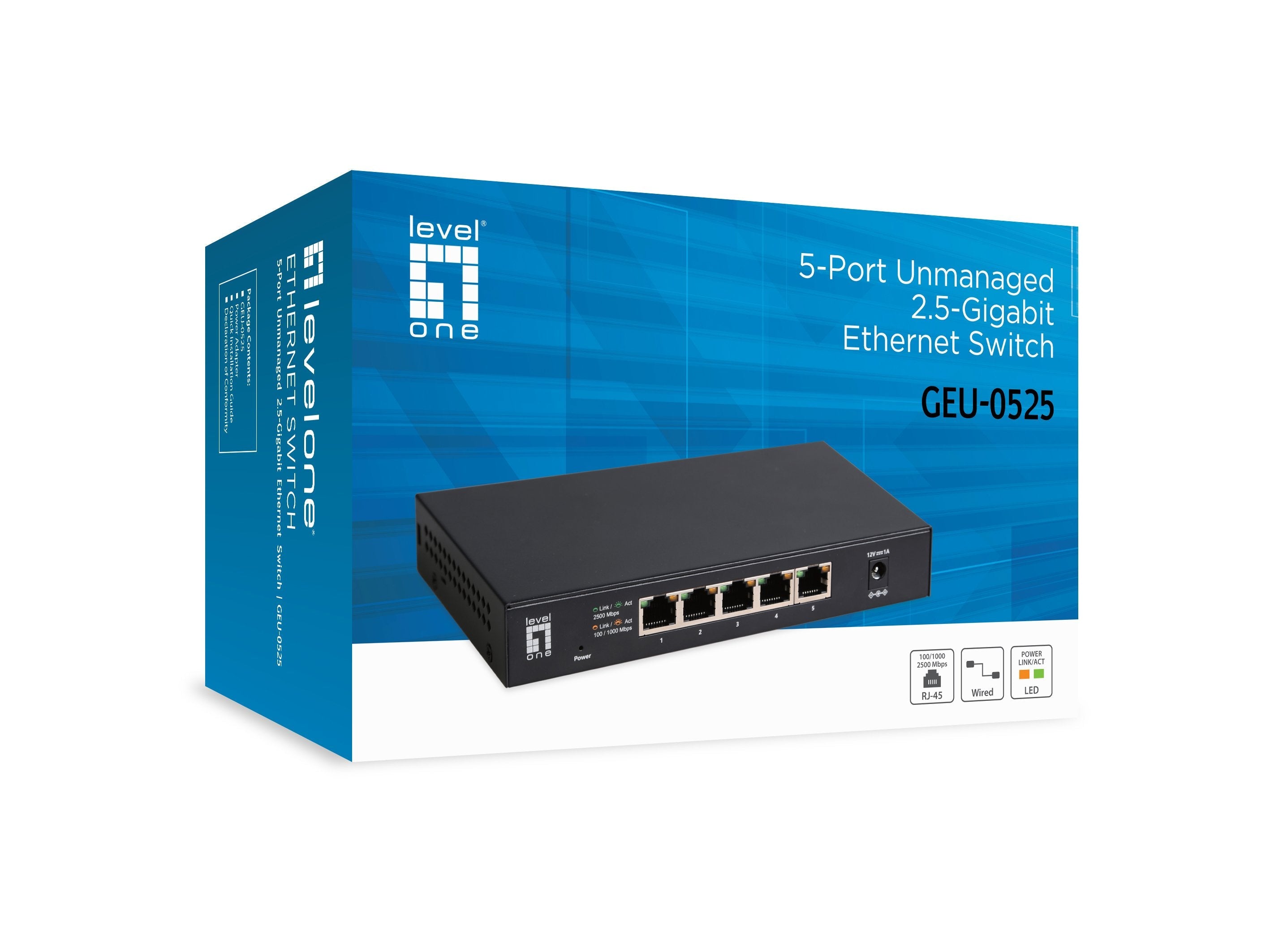 Levelone Switch 5x Ge Geu-0525 2.5gbe 100 1000mbps Sw