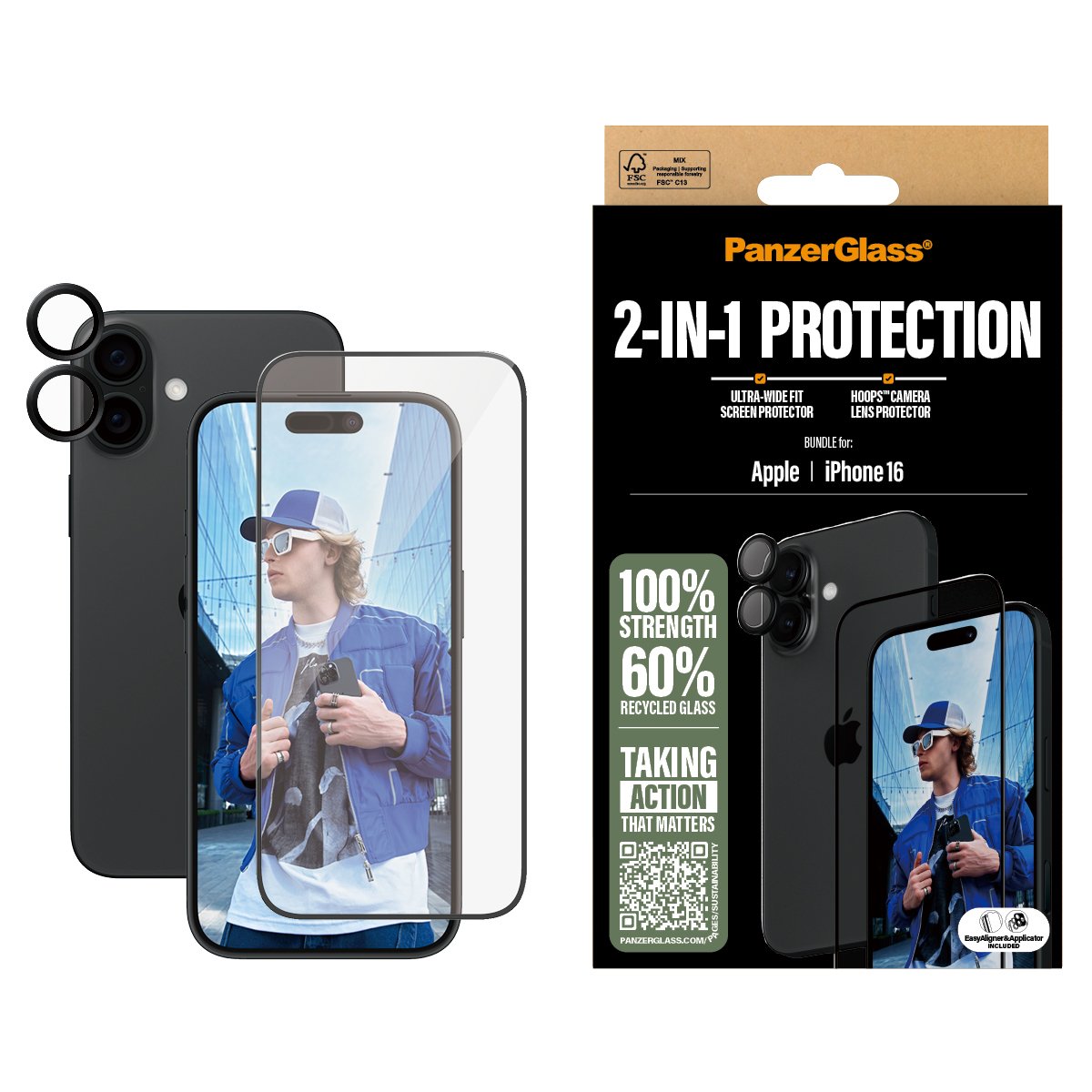 EAN 5715685005763 - PanzerGlass ® 2-in-1 Bundle iPhone 16 Protector de pantalla Apple 1 pieza(s) imagen 2