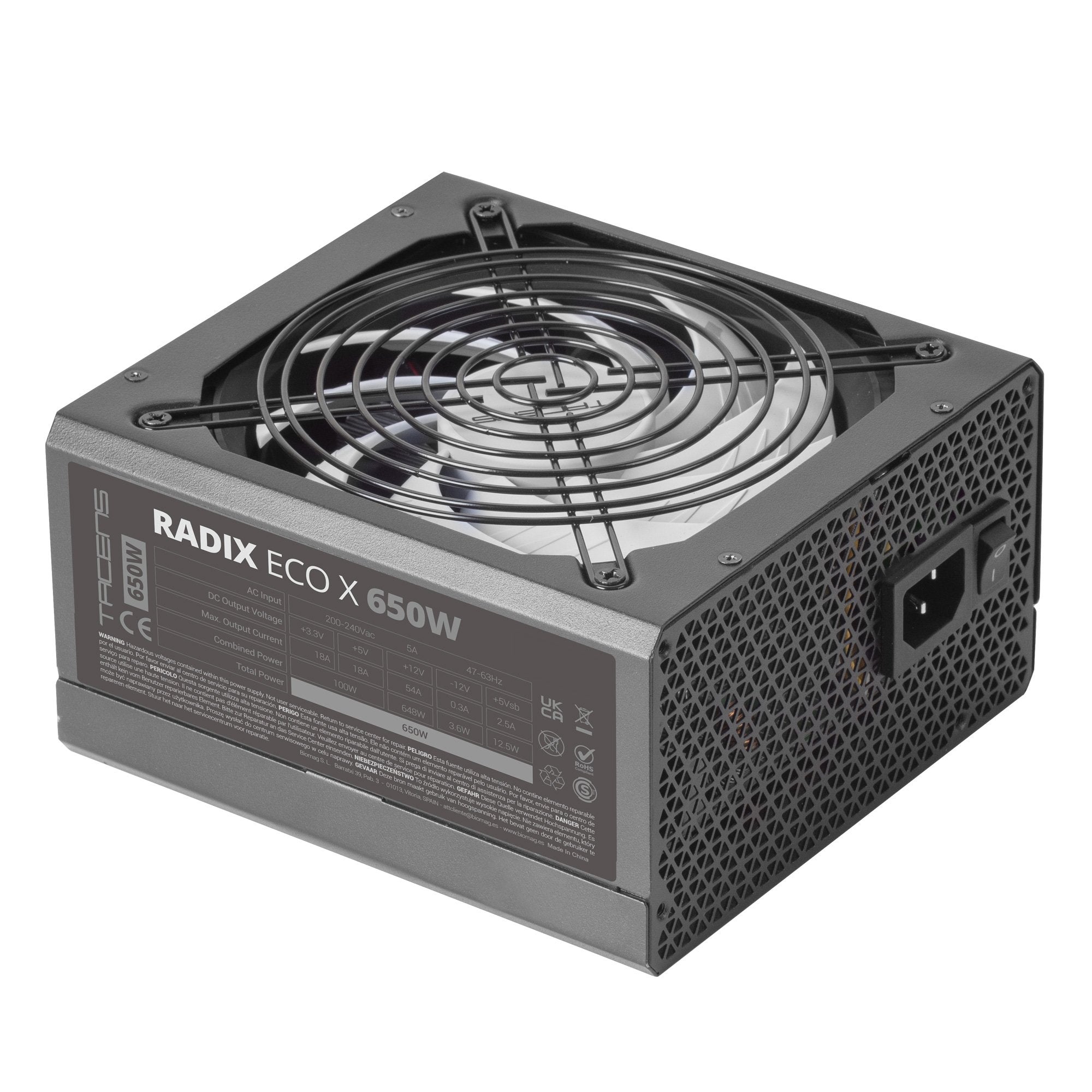 EAN 8435693102144 - Tacens RADIX ECO X 650 unidad de fuente de alimentación 20+4 pin ATX imagen 6