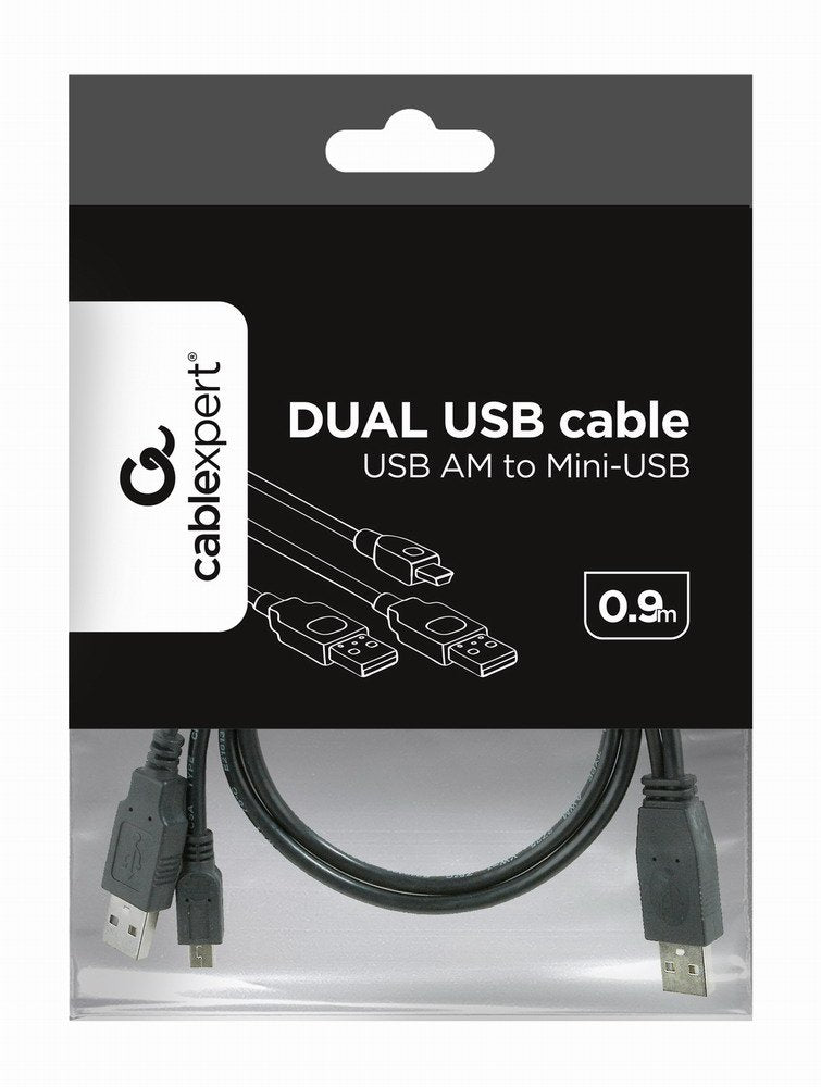 Gembird Mini Usb 2.0 Cable + Extra Power 0.9m
