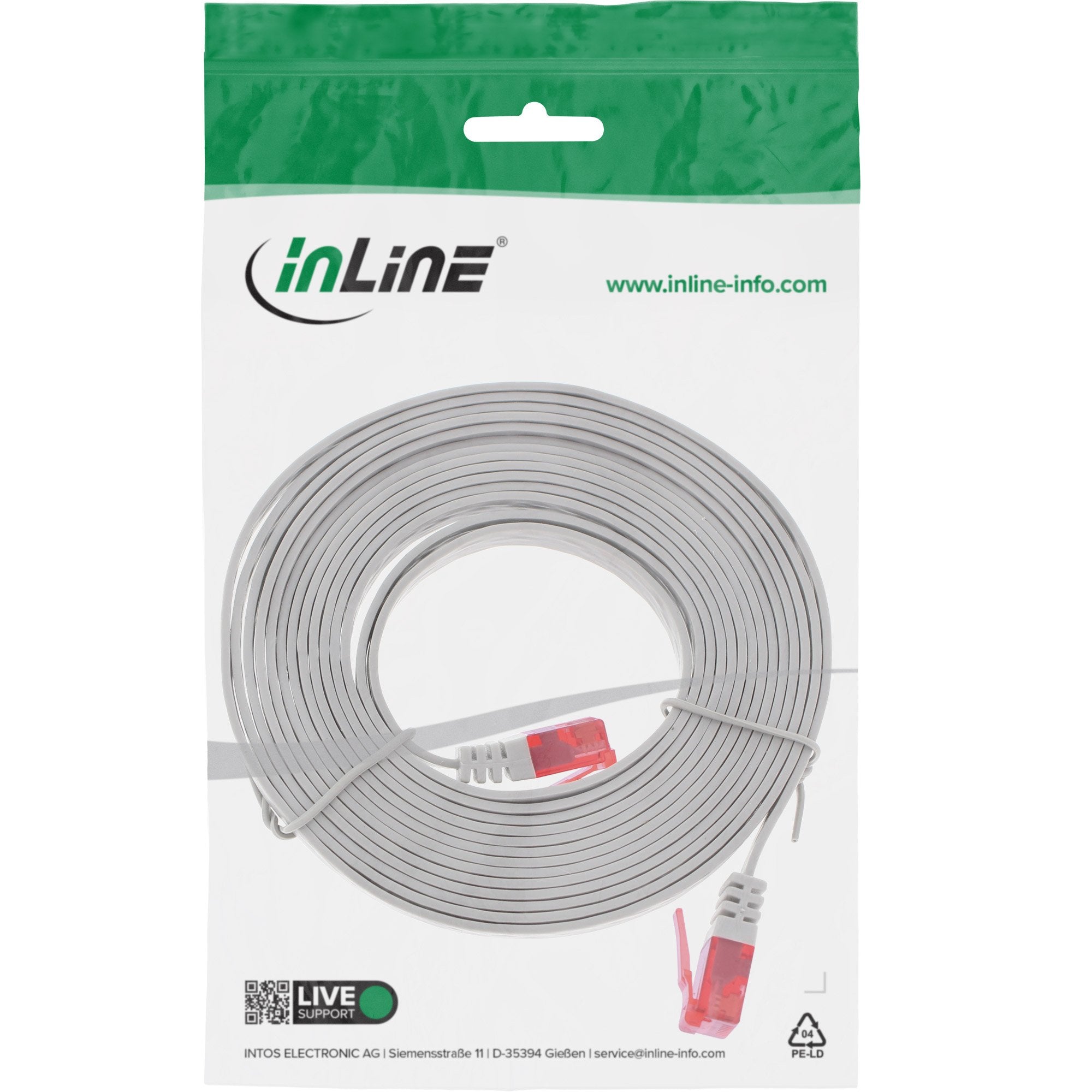 Inline Flat Ultraslim Cable De Red U/Utp Cat.6 Gigabit Ready Gris 5m
