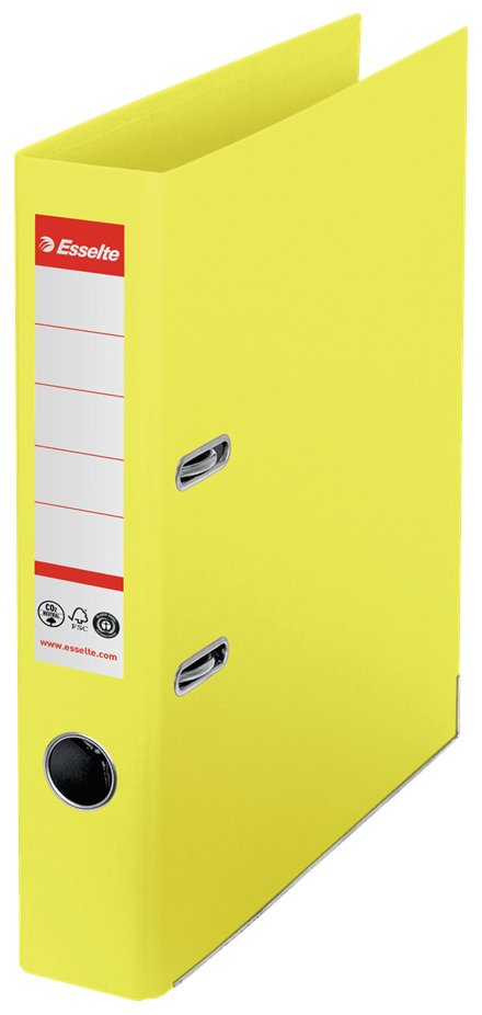 Esselte Archivador Palanca Nº1 Co2 Neutral A4 Cartón 100% Reciclado Lomo 50mm Amarillo Vivida