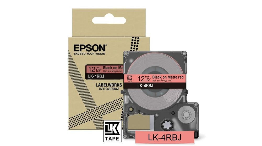 Epson Labelworks Lk-4rbj - Negro A Mattrot - Rollo (1,2 Cm X 8 M)