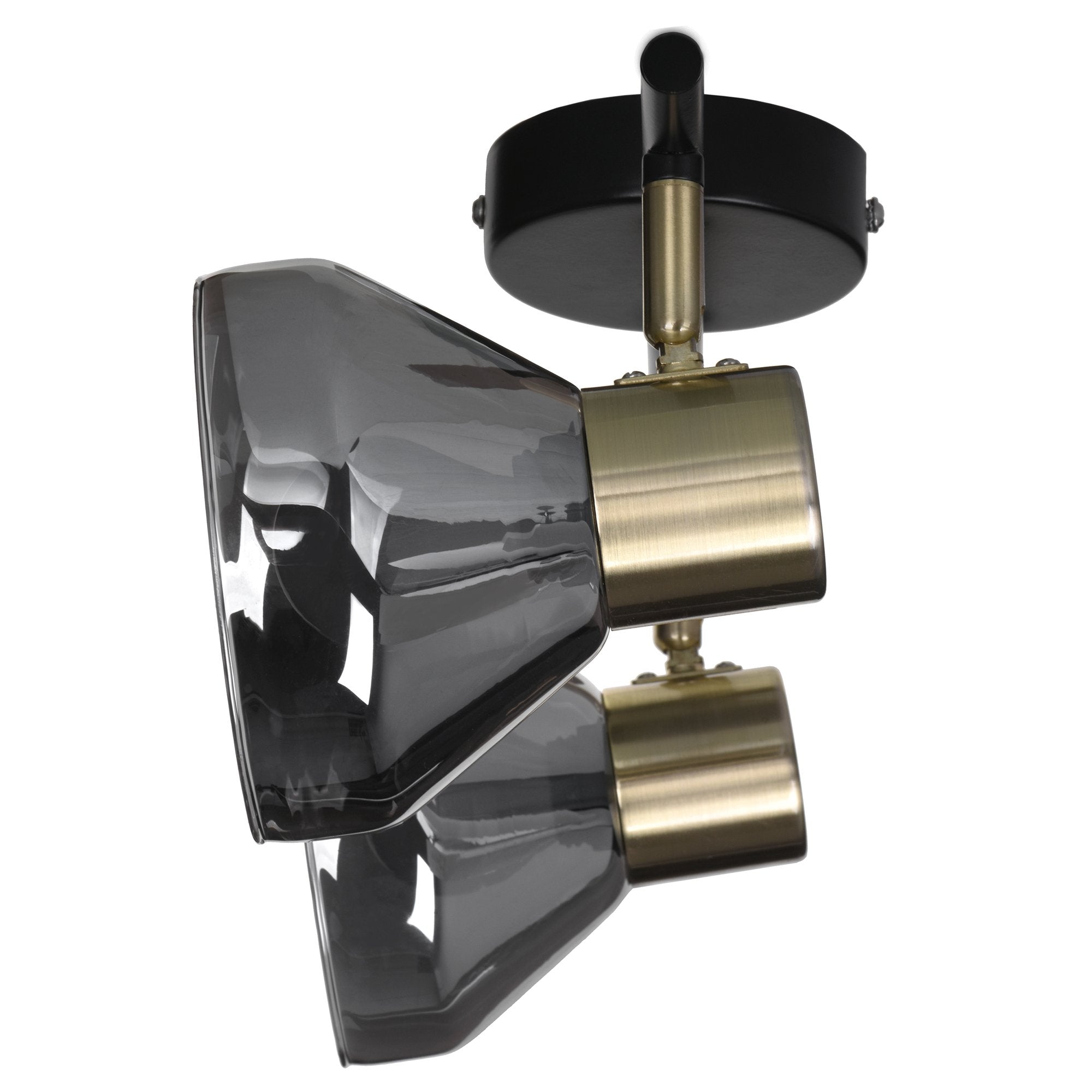 Activejet Lisa Plafón Doble Negro Y Dorado E14 Aplique Para Salón